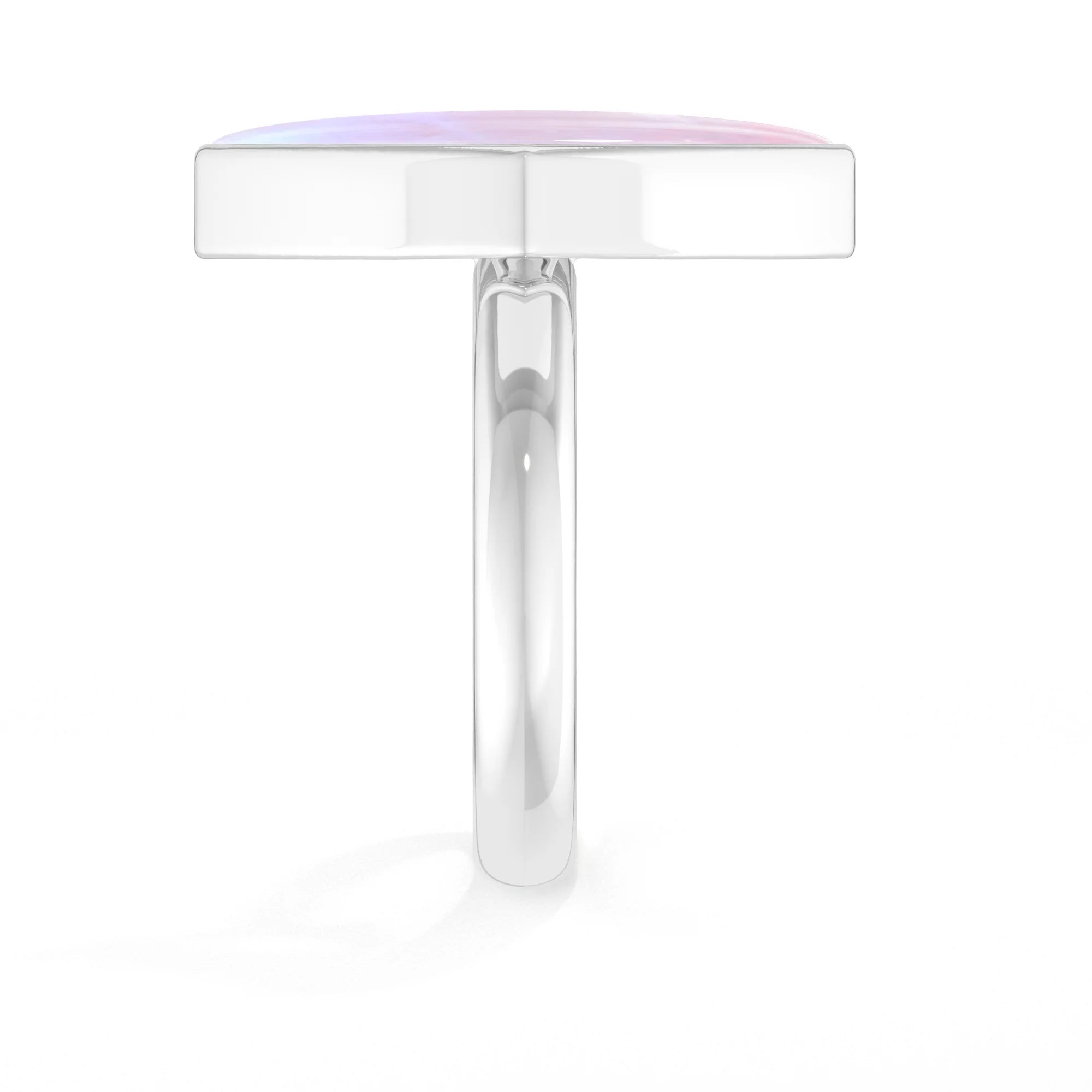 pink-moonstone bezel-set ring