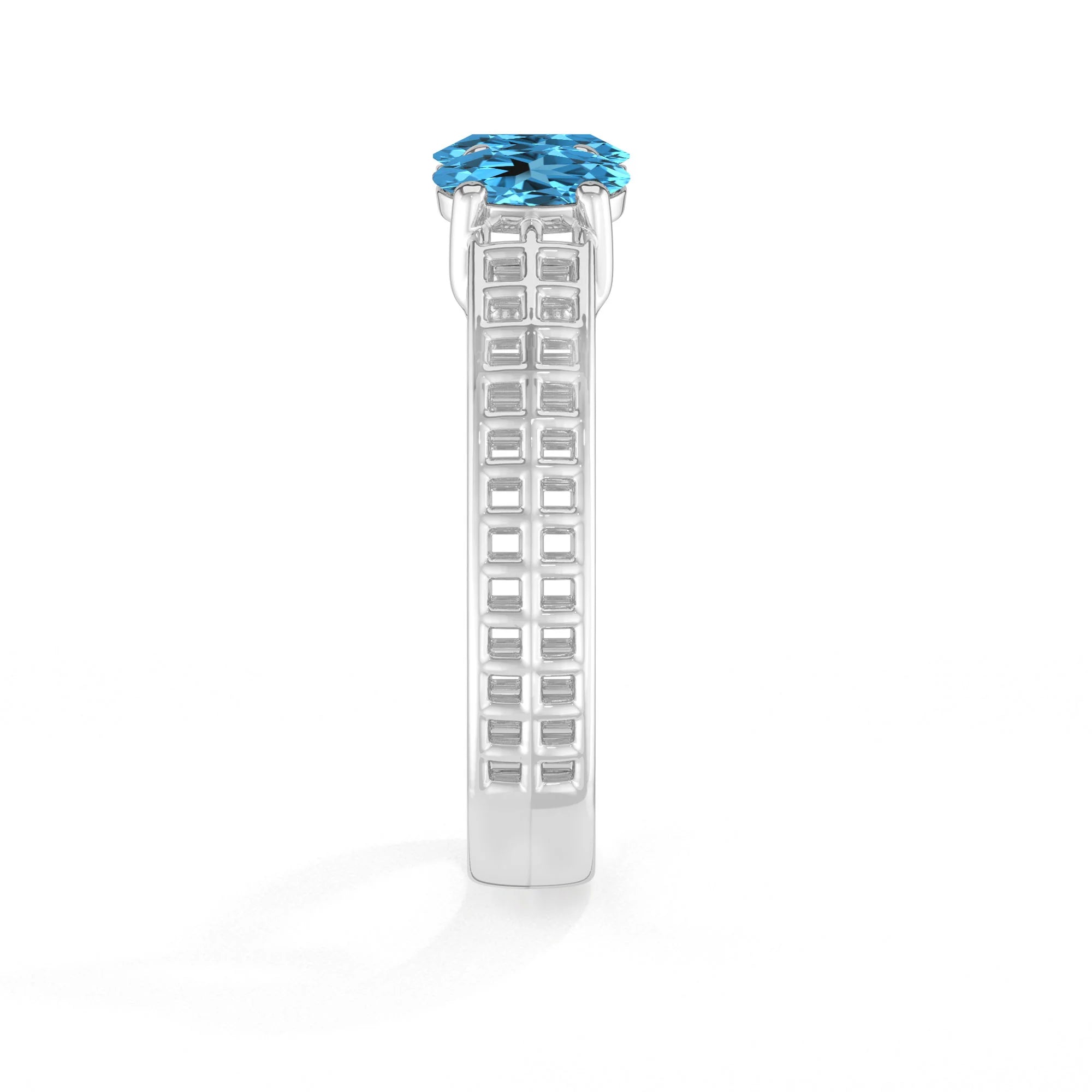 swiss blue topaz stackable prong-set ring
