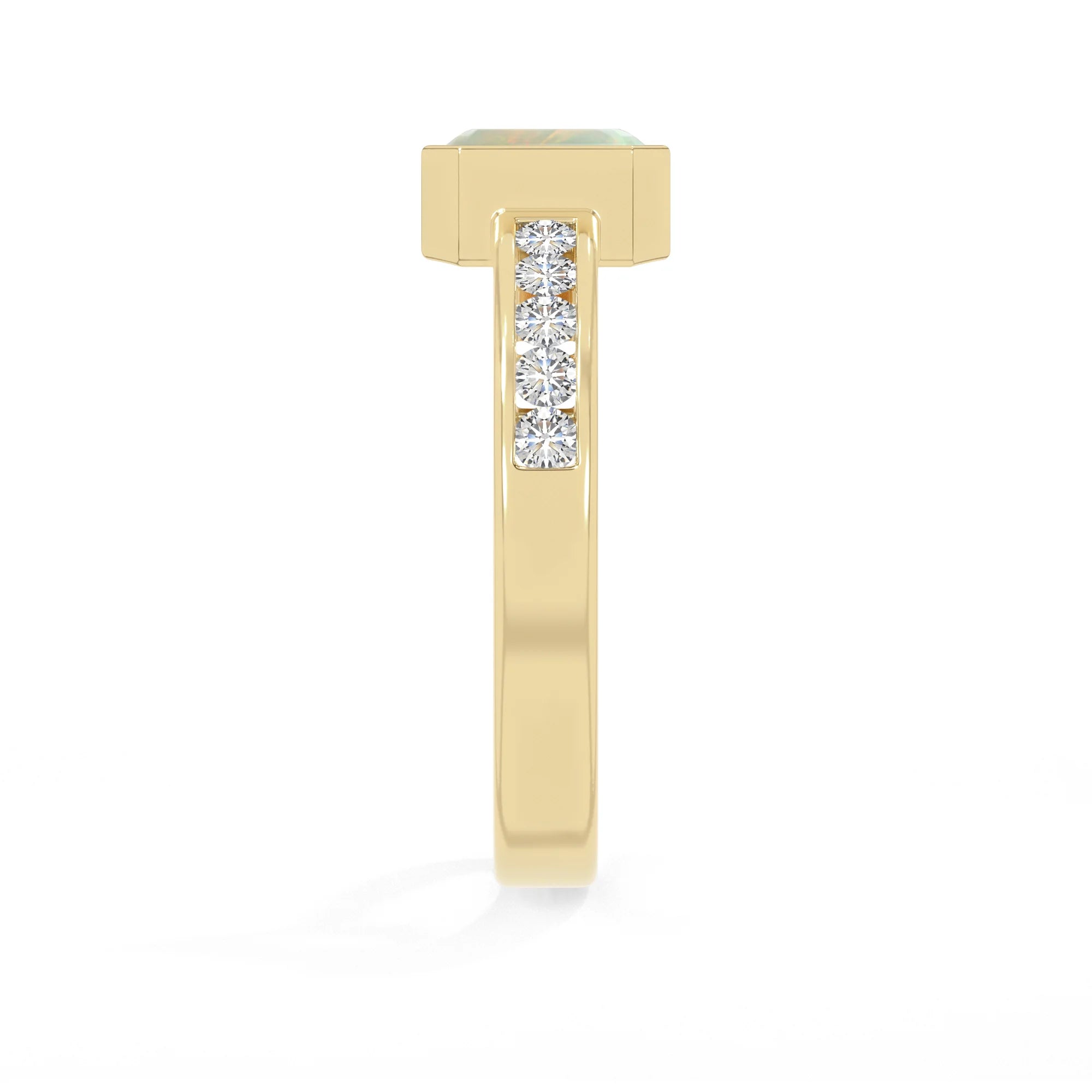 natural ethiopian opal rings for women in 18k yellow gold vermeil