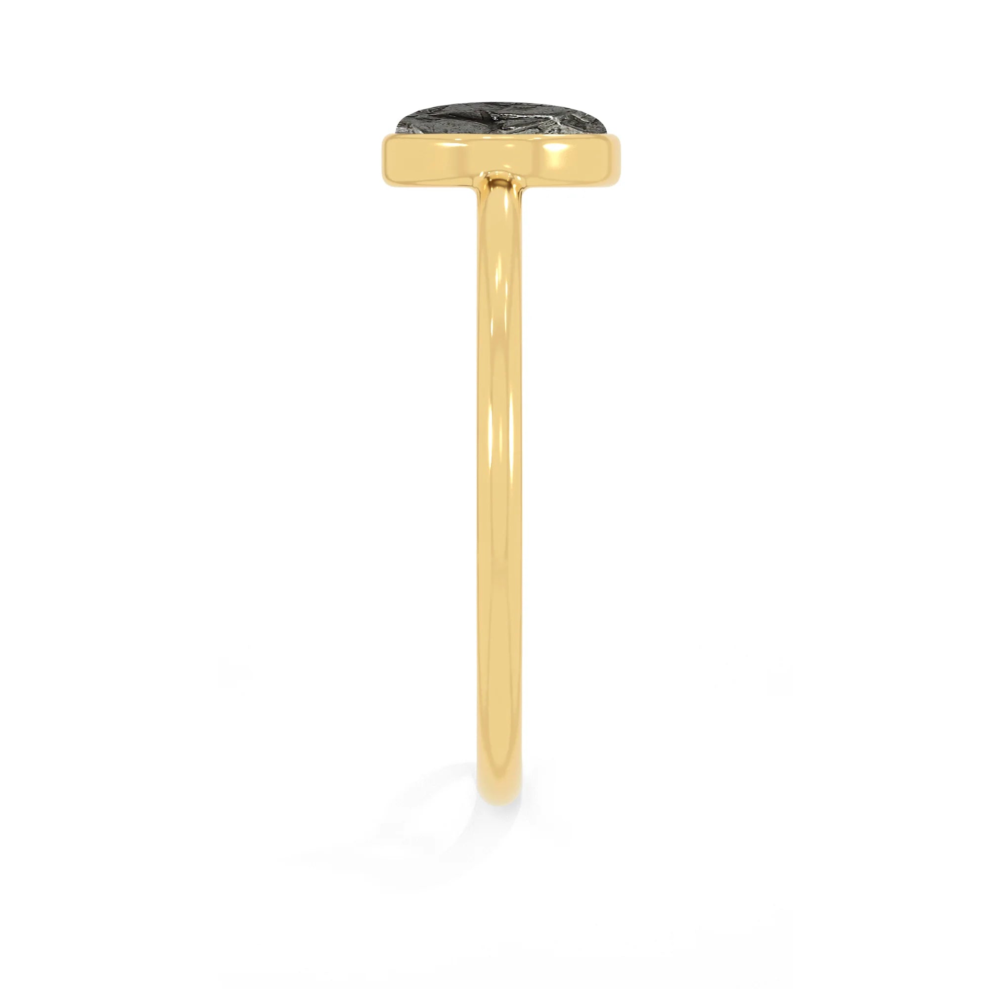 meteorite stackable bezel-set ring