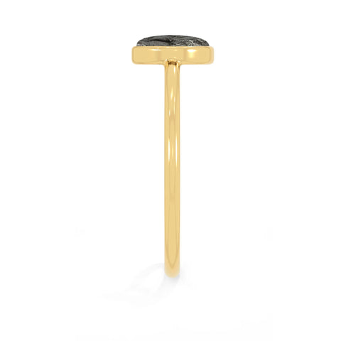 meteorite stackable bezel-set ring