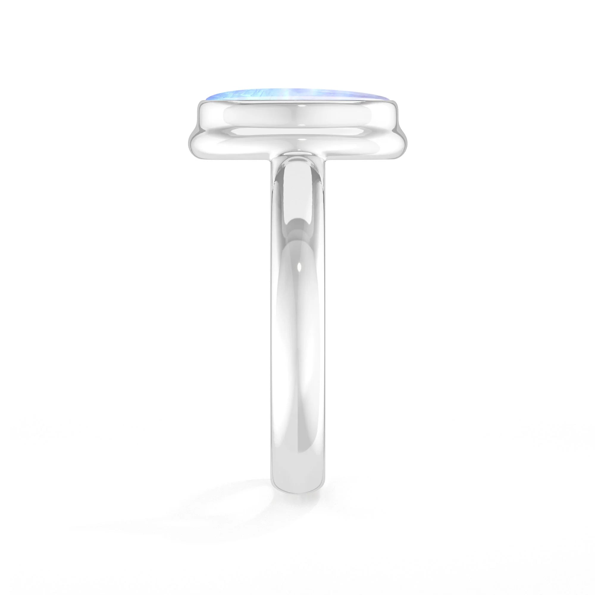 purple-moonstone bezel-set ring