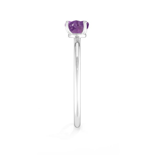 amethyst stackable prong-set ring
