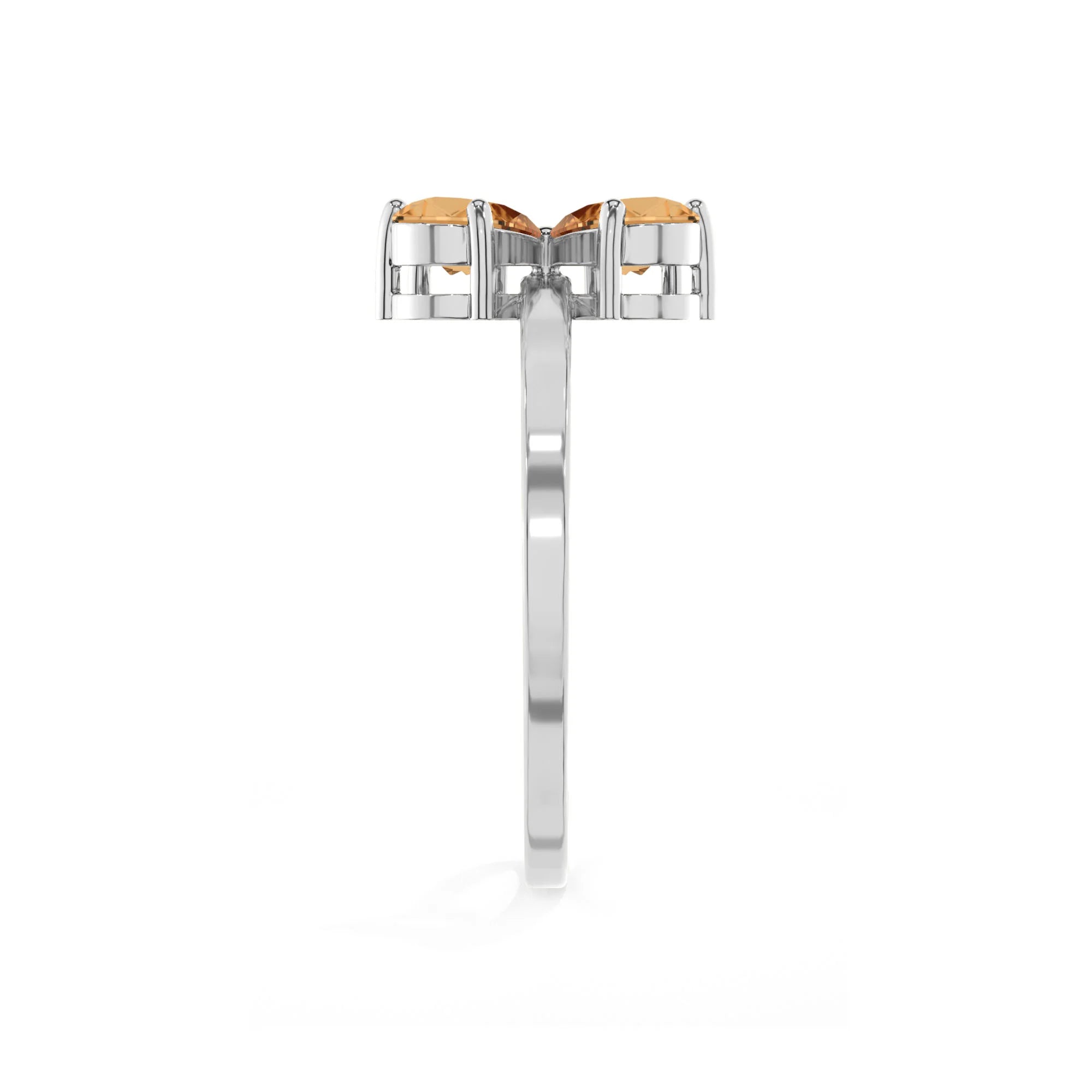 citrine stackable prong-set ring