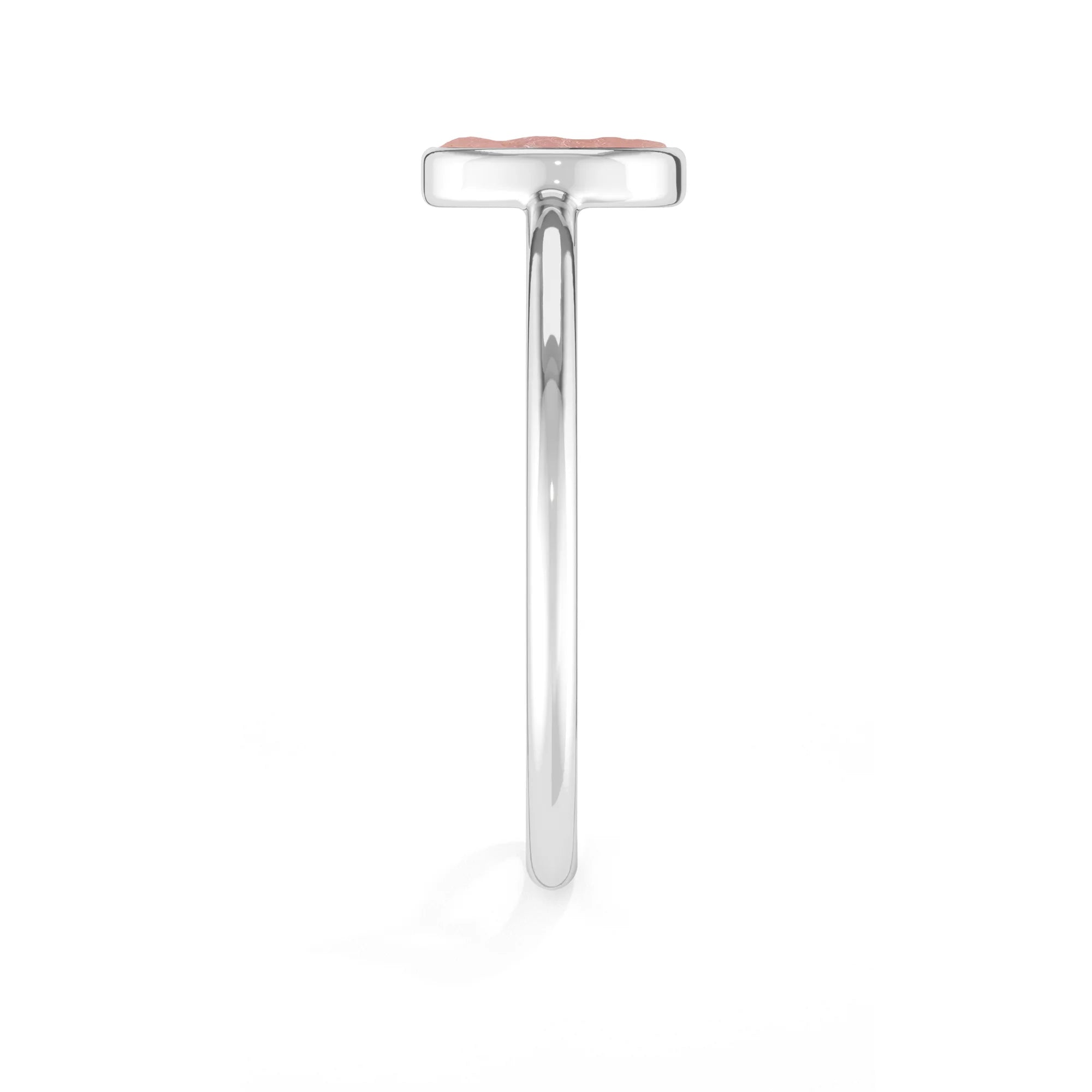 rose quartz stackable bezel-set ring