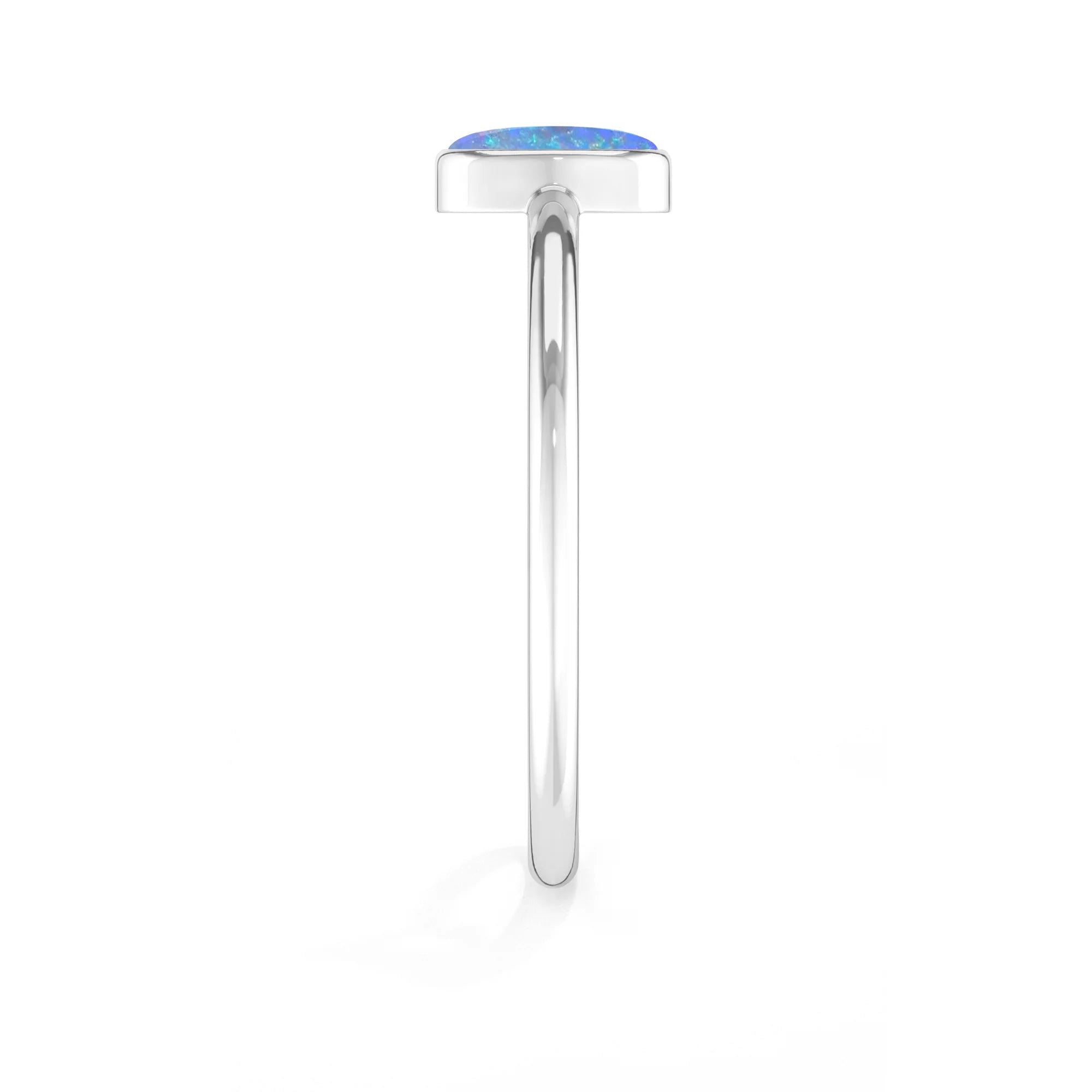 australian opal bezel-set ring