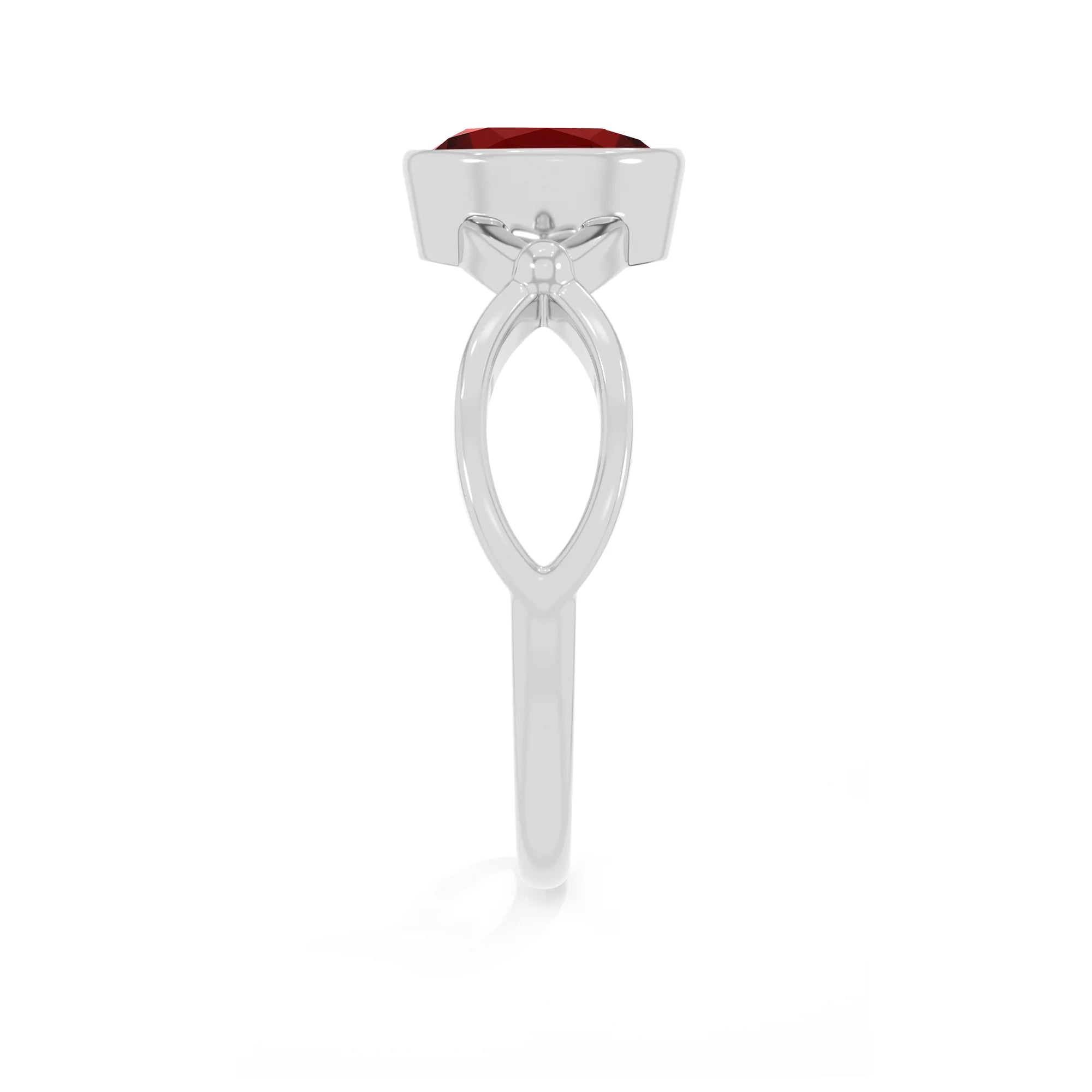 garnet stackable bezel-set ring