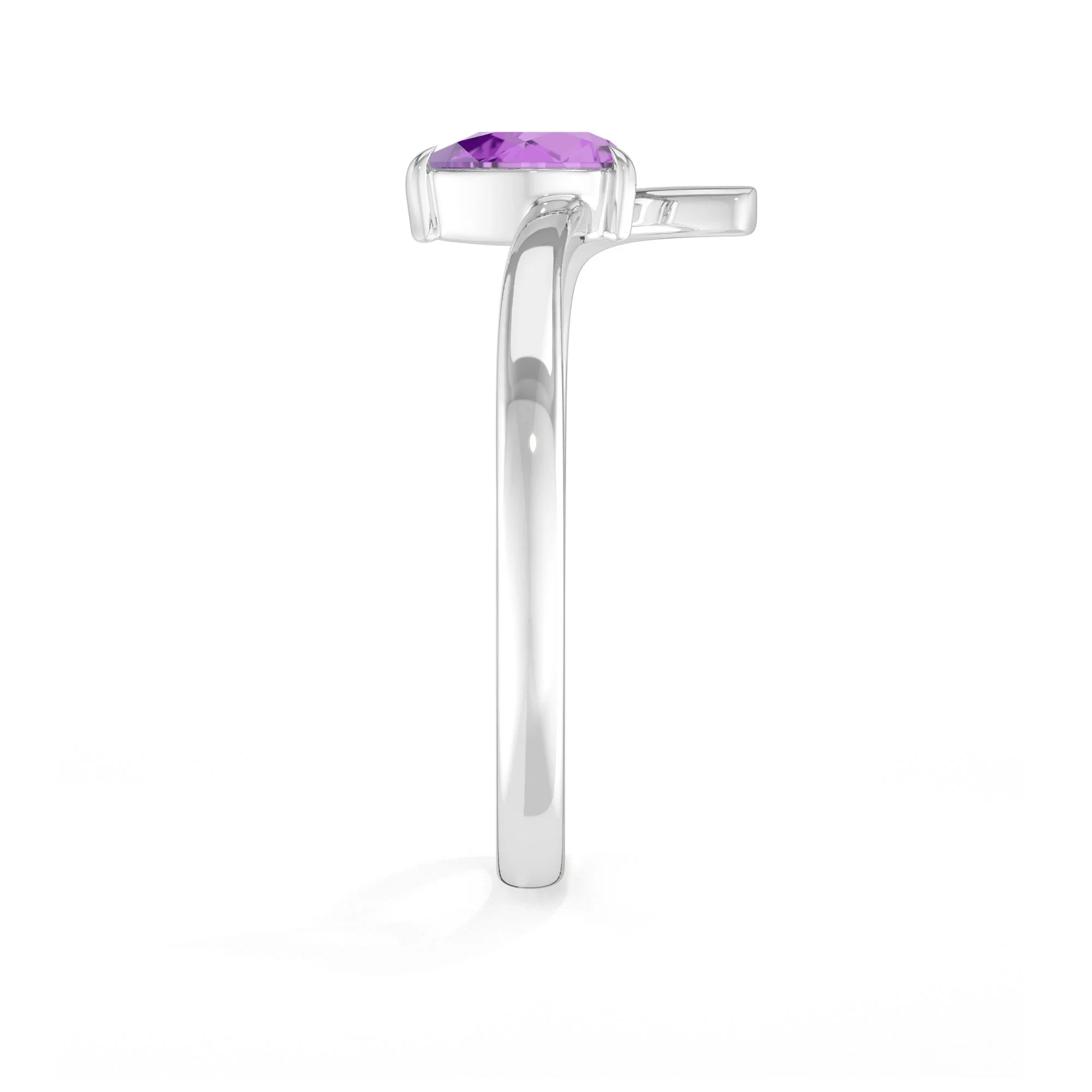 natural amethyst ring for women in sterling silver