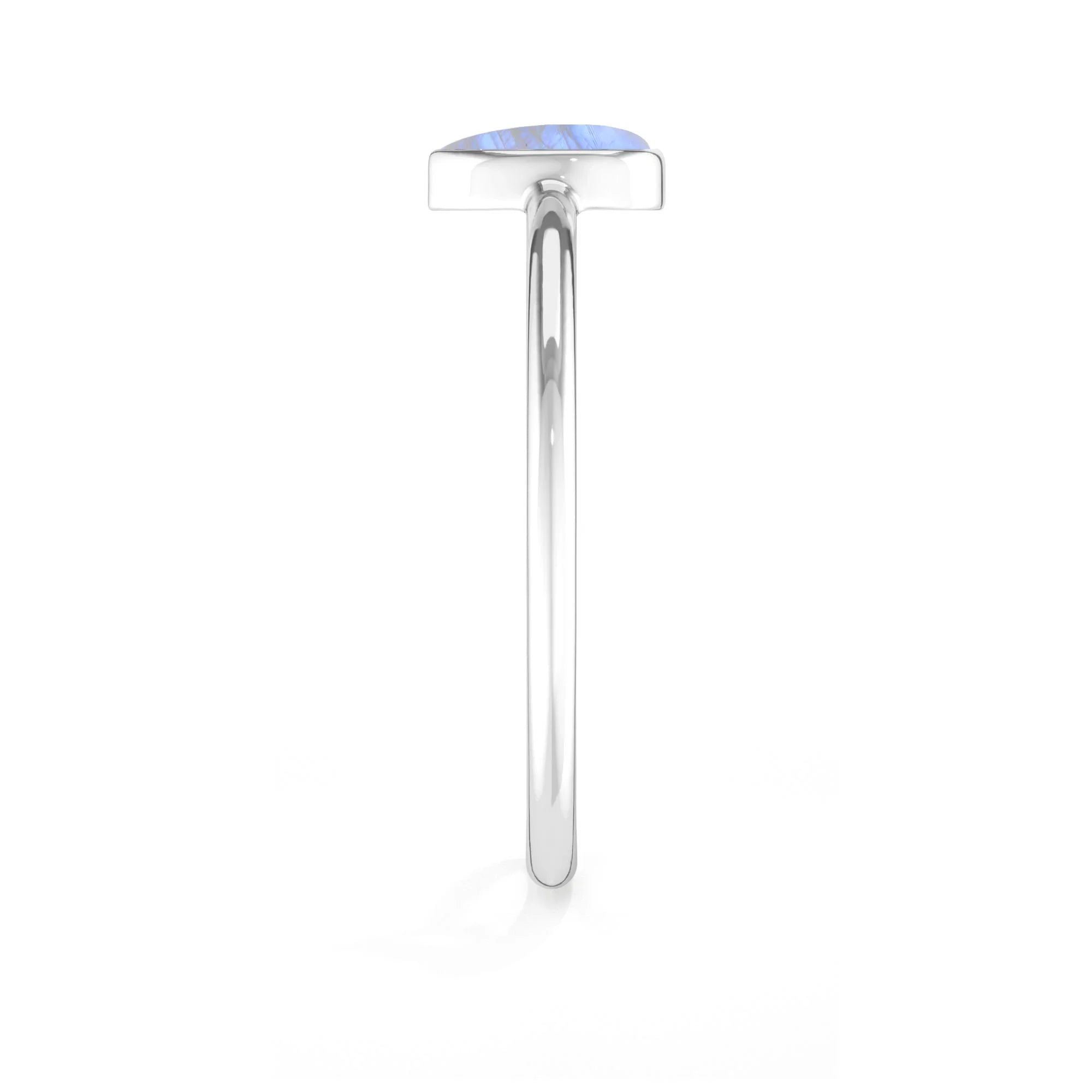 rainbow moonstone bezel-set ring