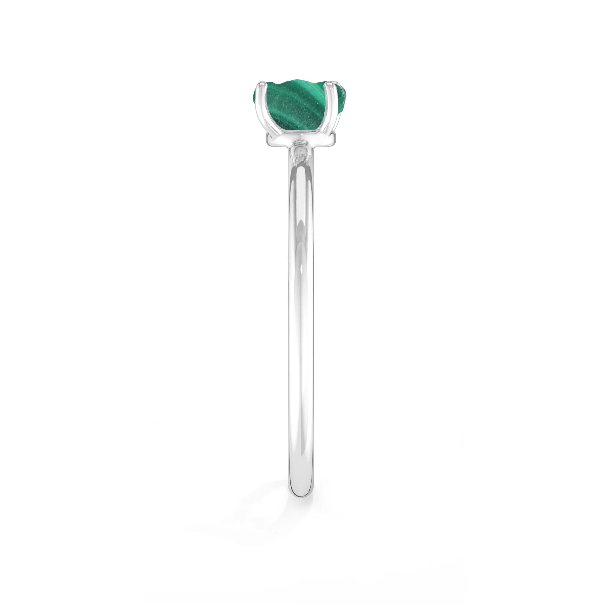 malachite stackable prong-set ring