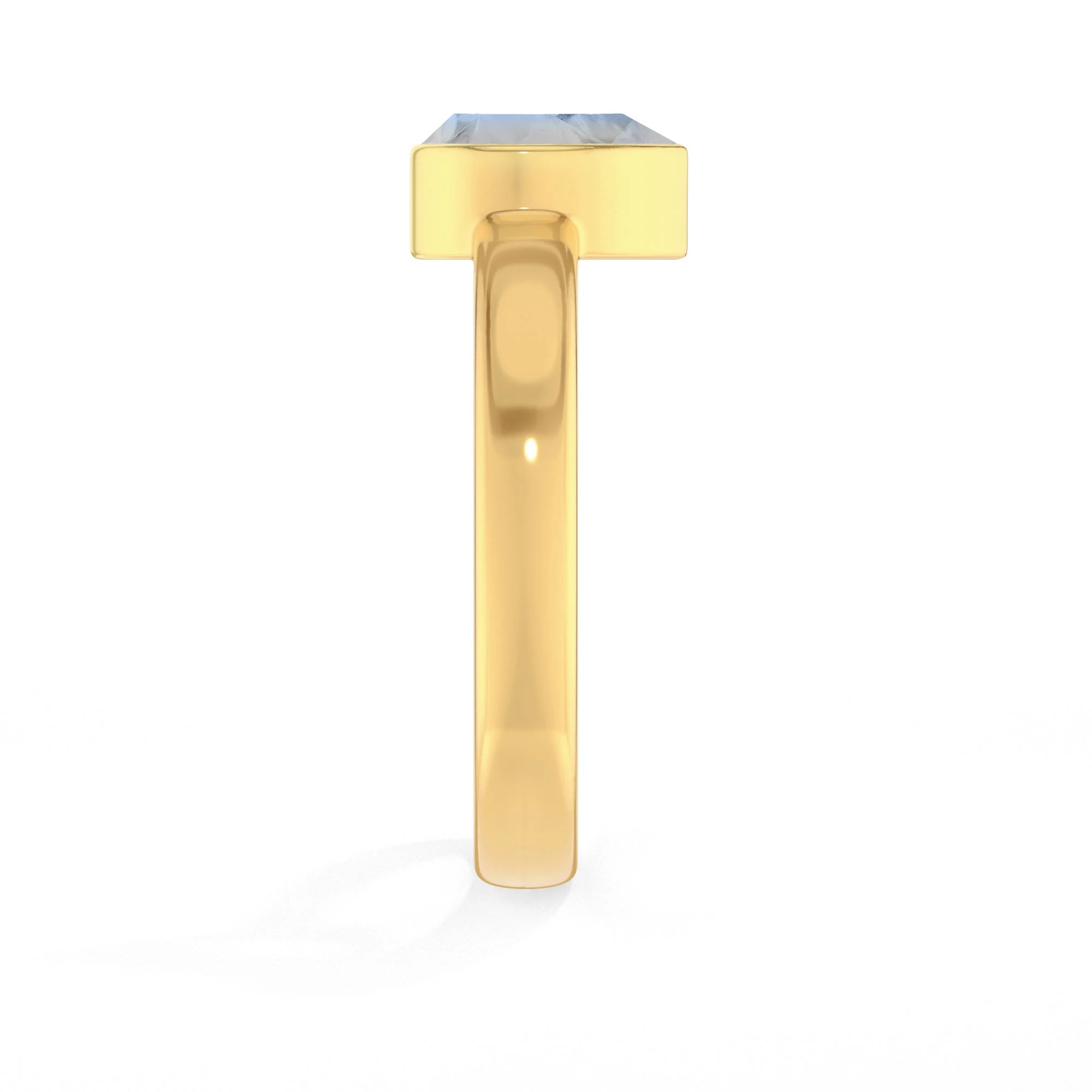 rainbow-moonstone bezel-set ring