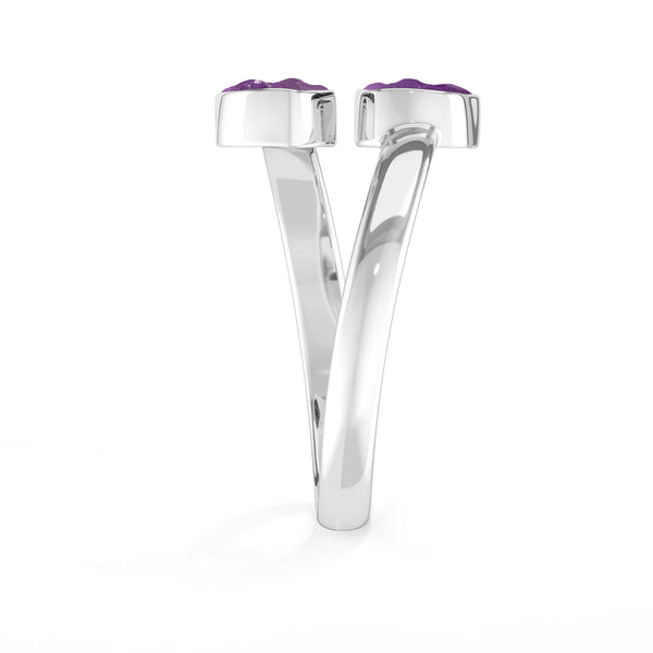 amethyst bezel-set ring