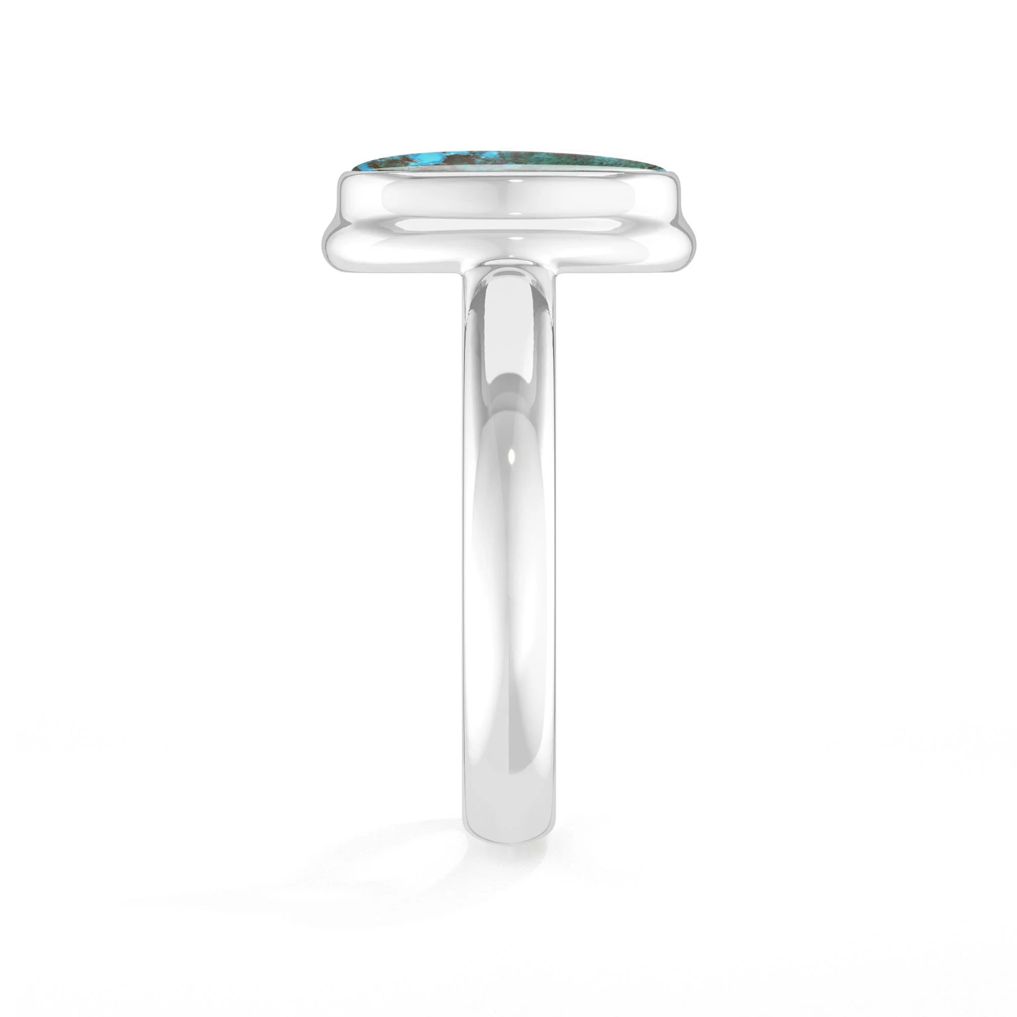 chrysocolla bezel-set ring