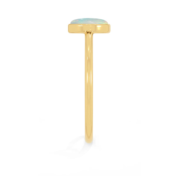 ethiopian opal stackable bezel-set ring