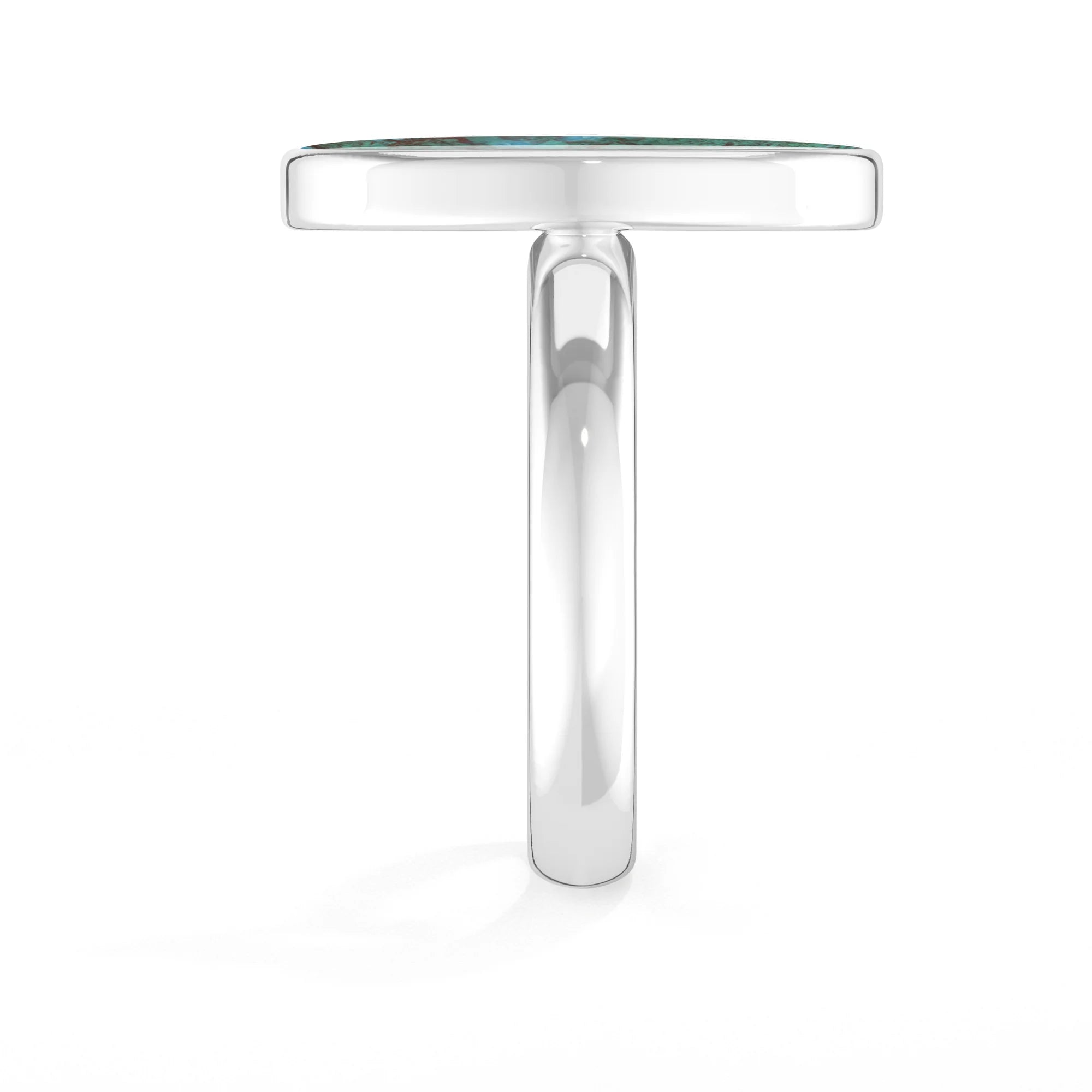 chrysocolla bezel-set ring