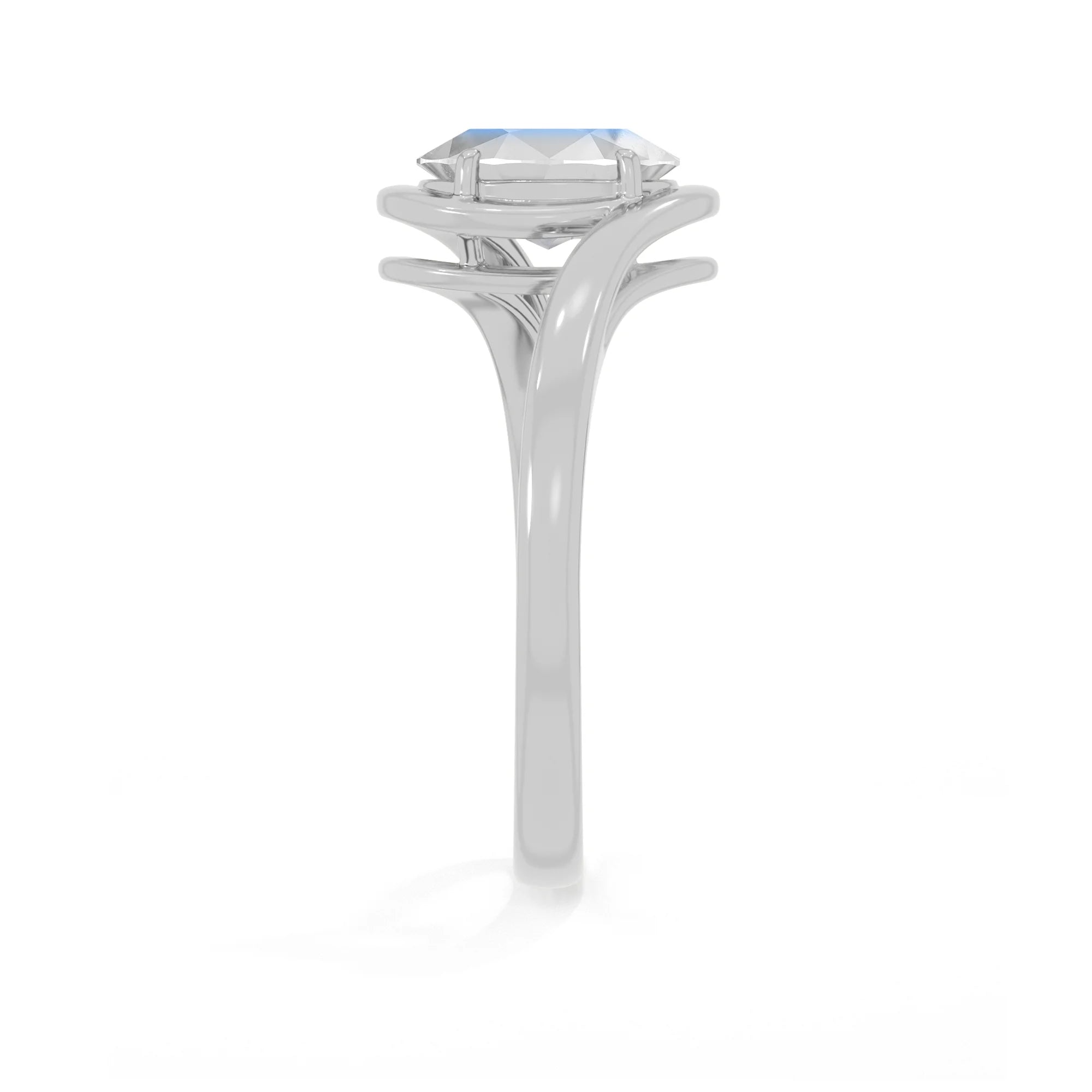 rainbow moonstone bezel-set ring