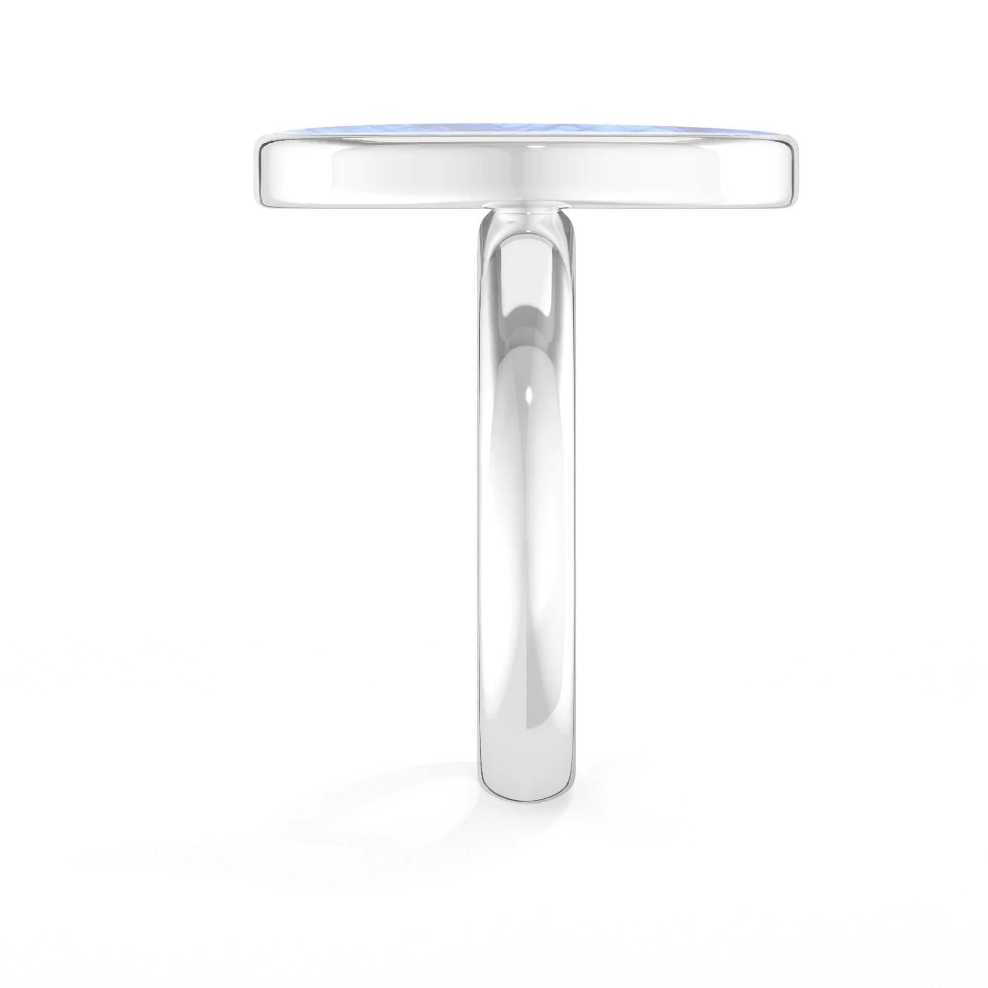 rainbow-moonstone bezel-set ring