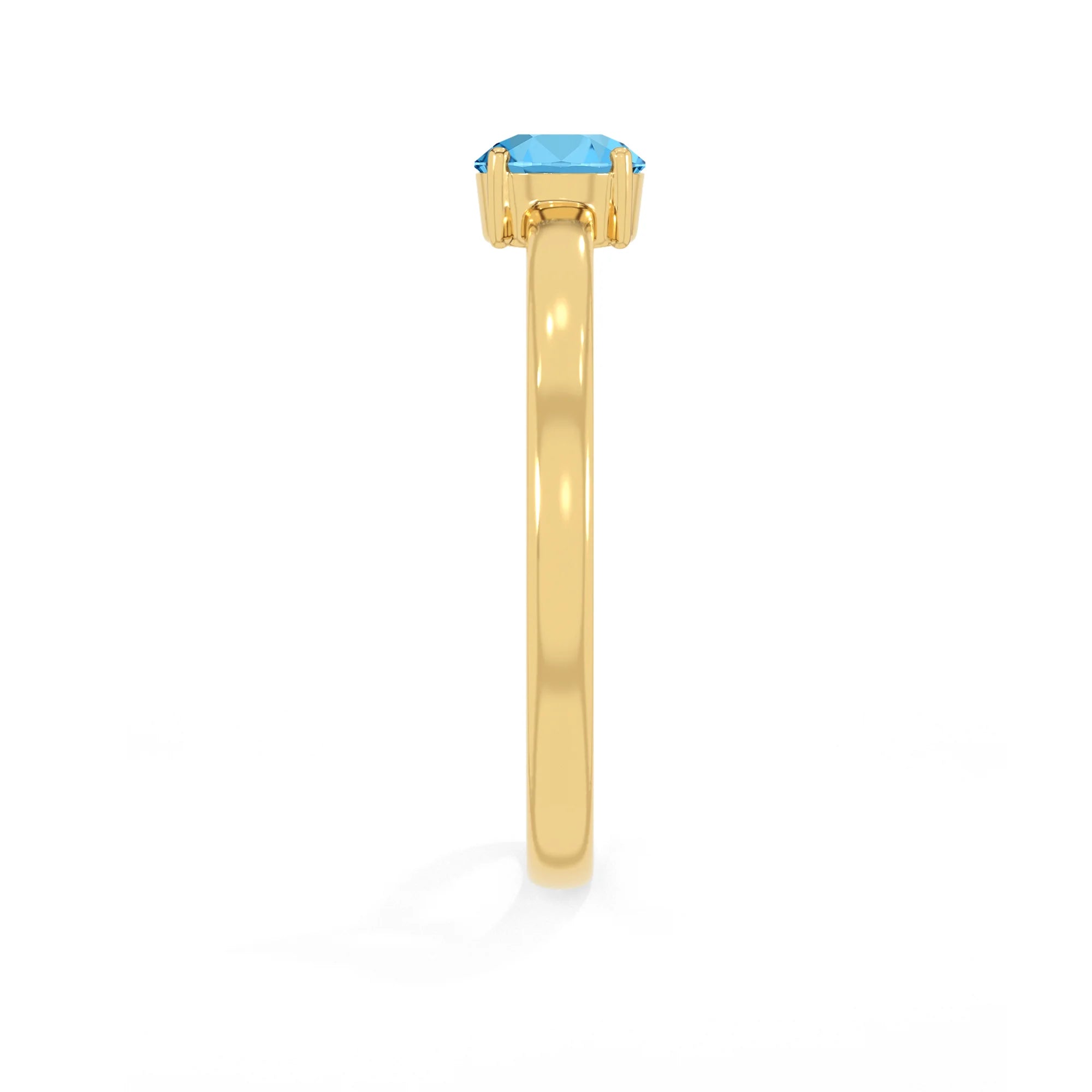 swiss blue topaz stackable prong-set ring
