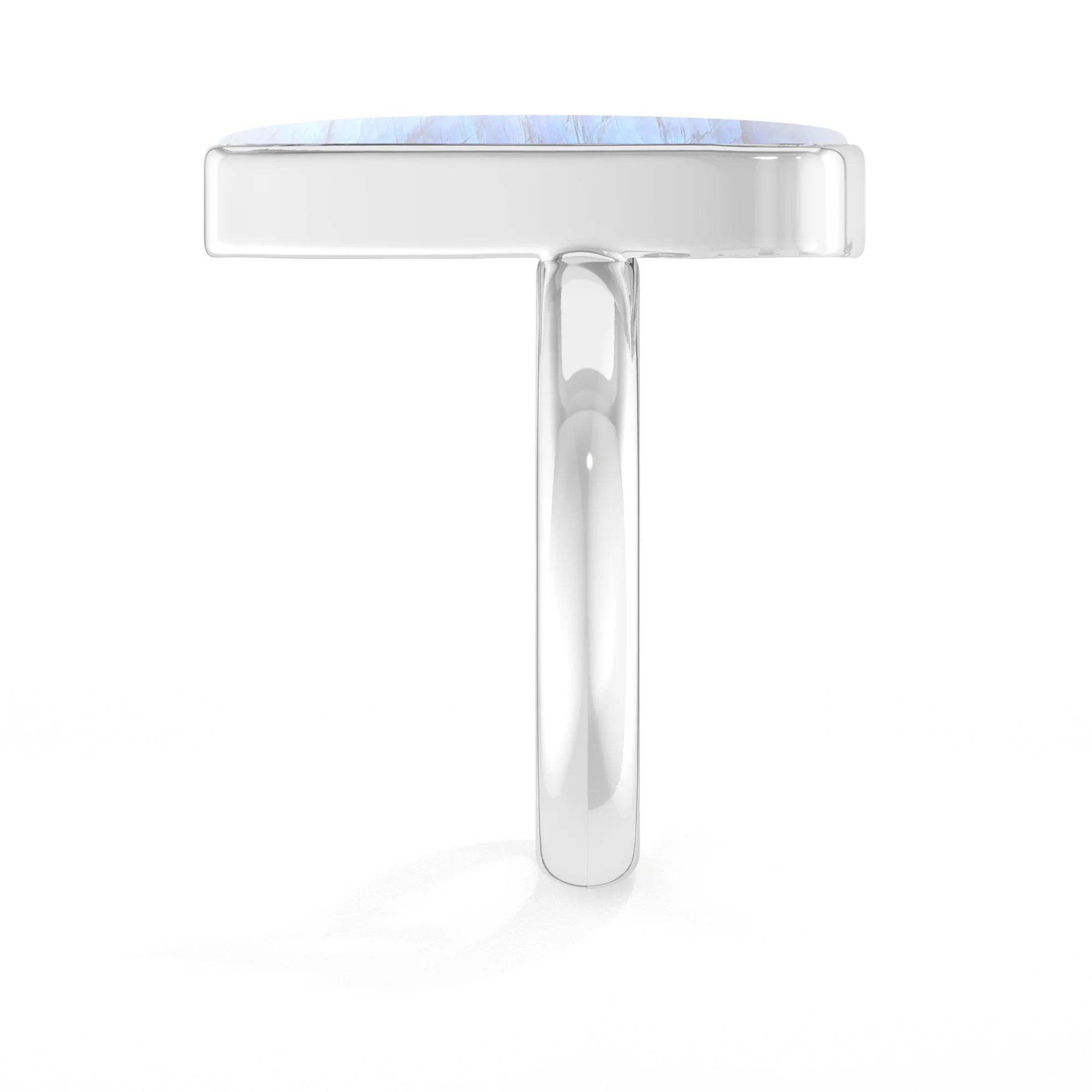 rainbow-moonstone bezel-set ring