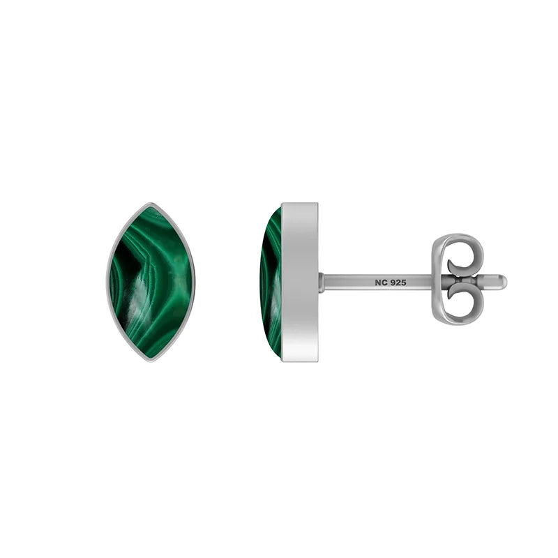malachite cab pear earrings
