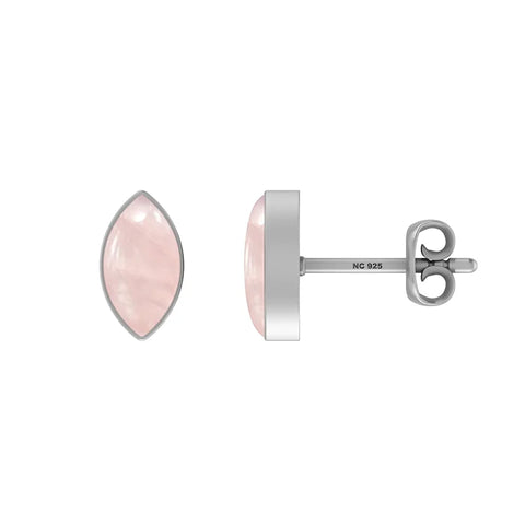 rose quartz cab earrings