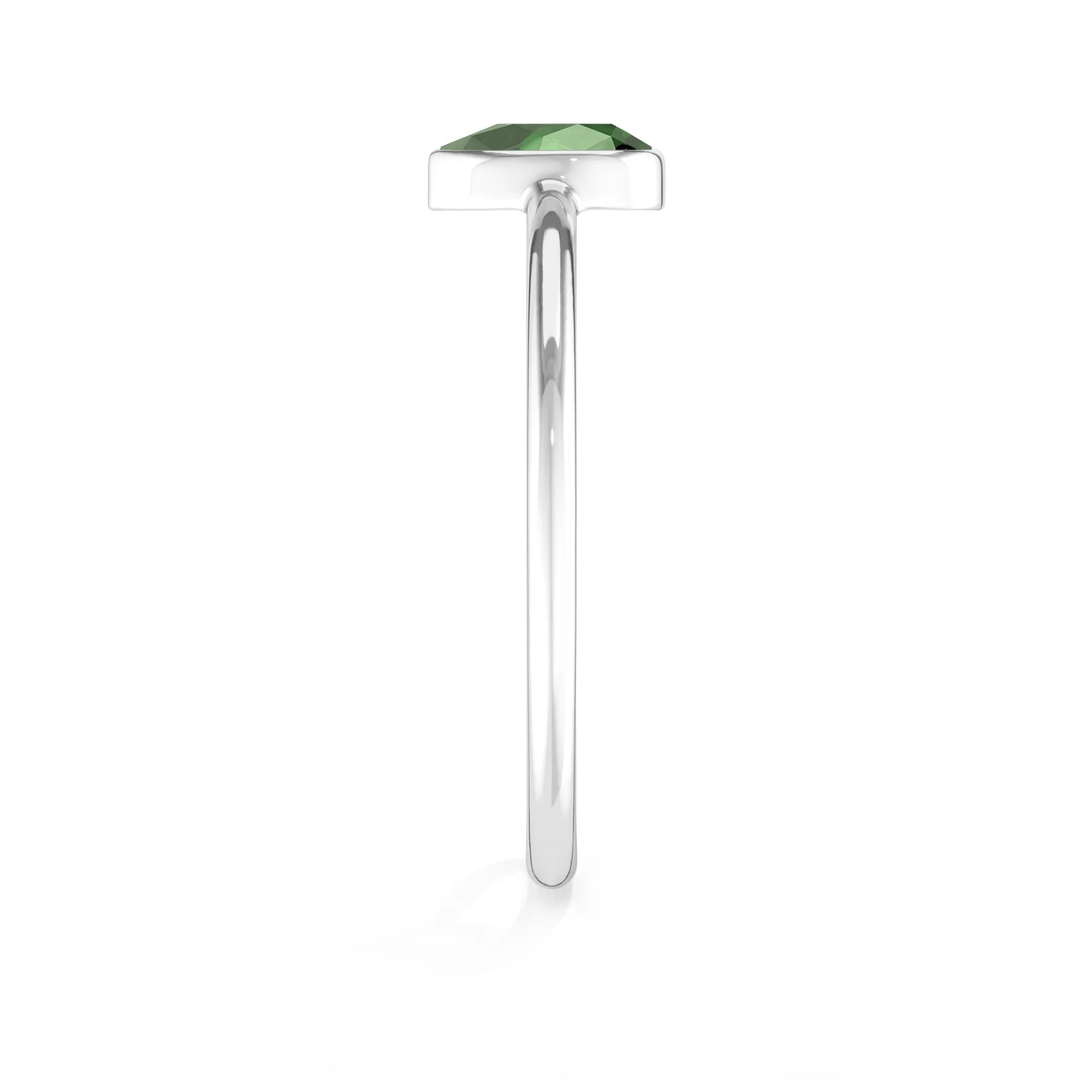 chrome Diopside stackable bezel-set ring