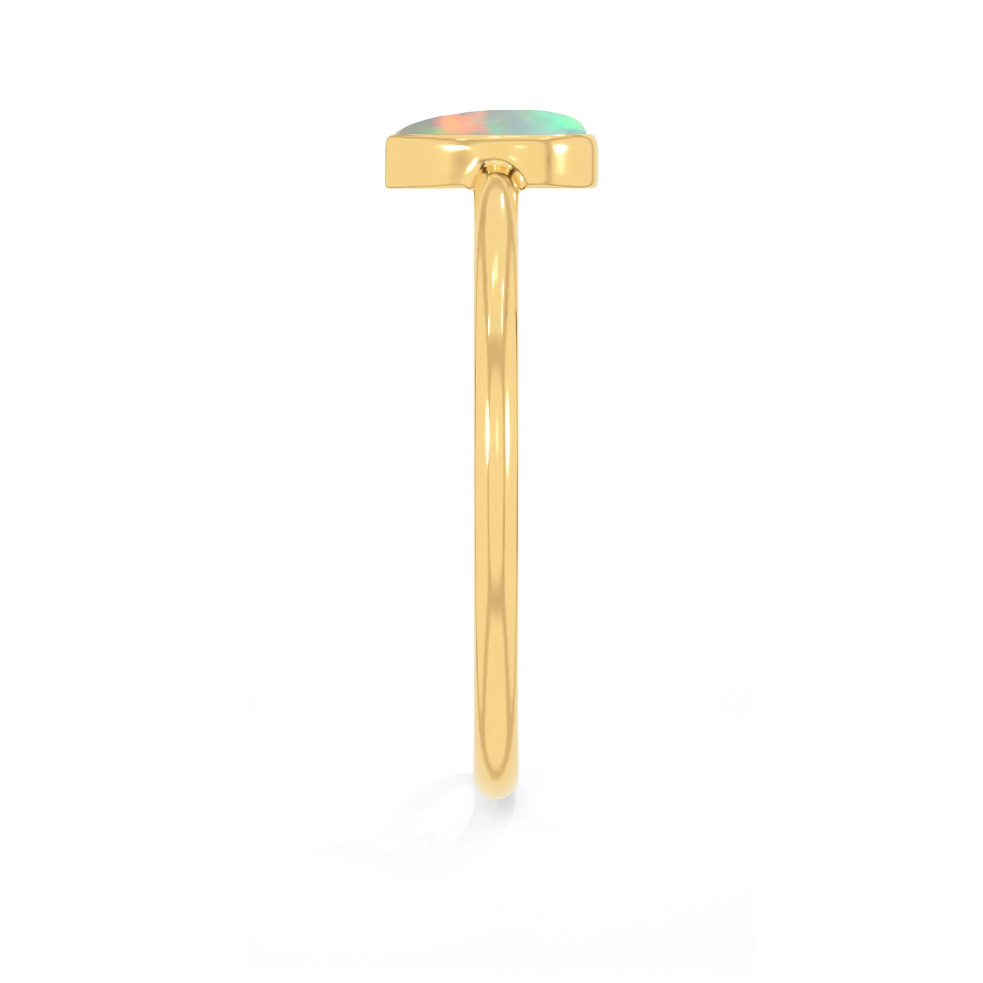 ethiopian opal bezel-set ring