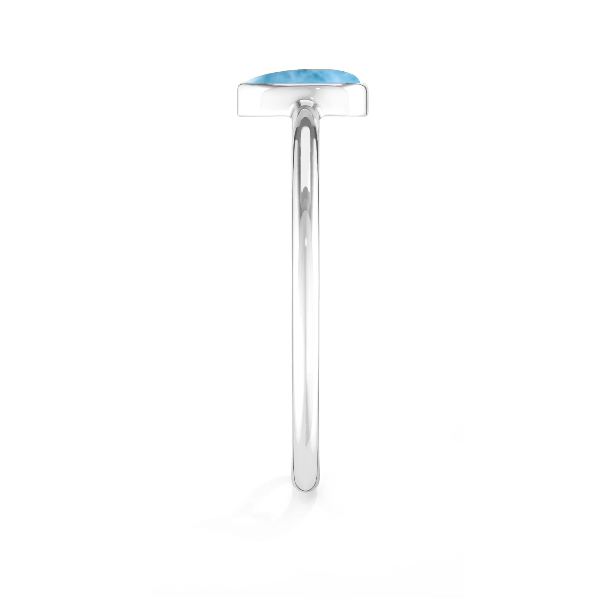 larimar bezel-set ring