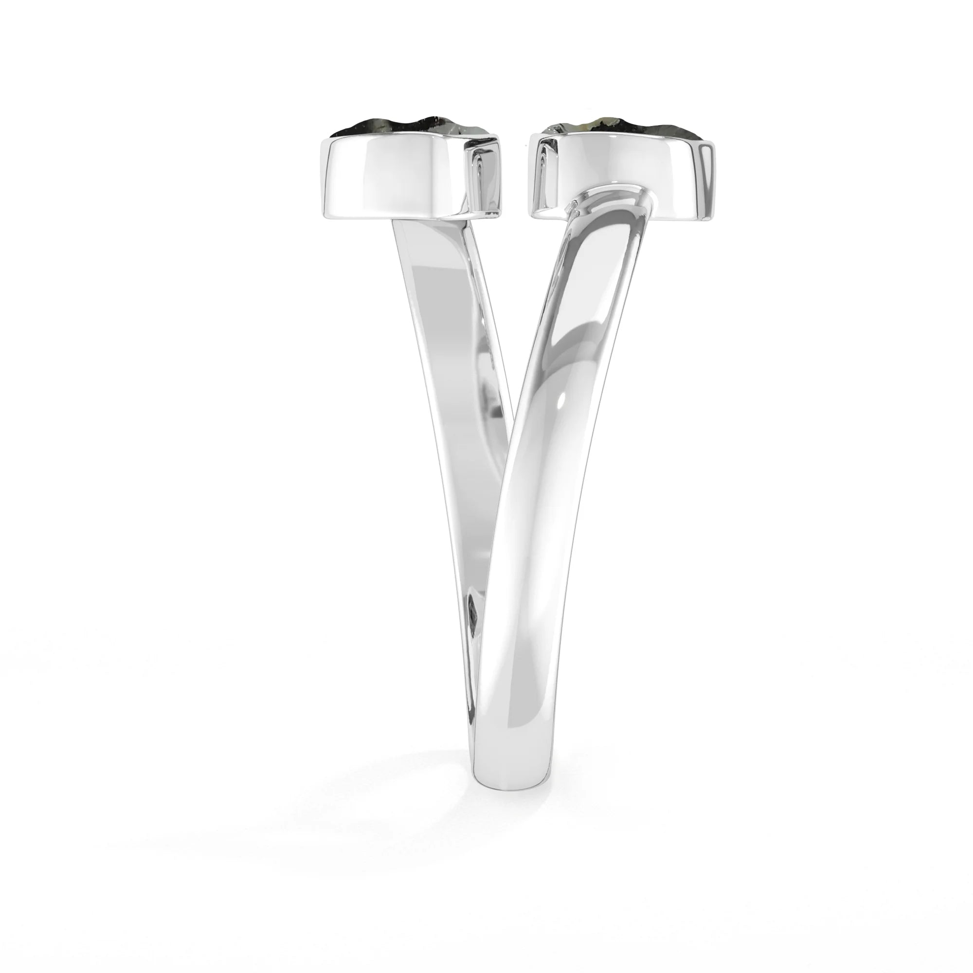 tourmalated quartz stackable bezel-set ring