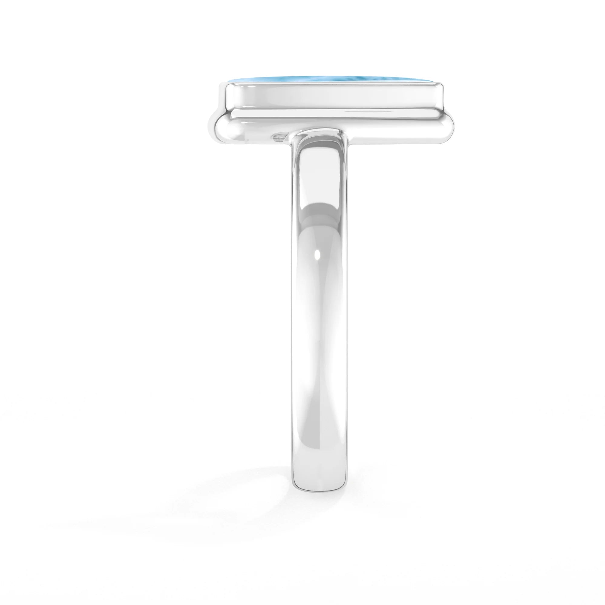 larimar bezel-set ring