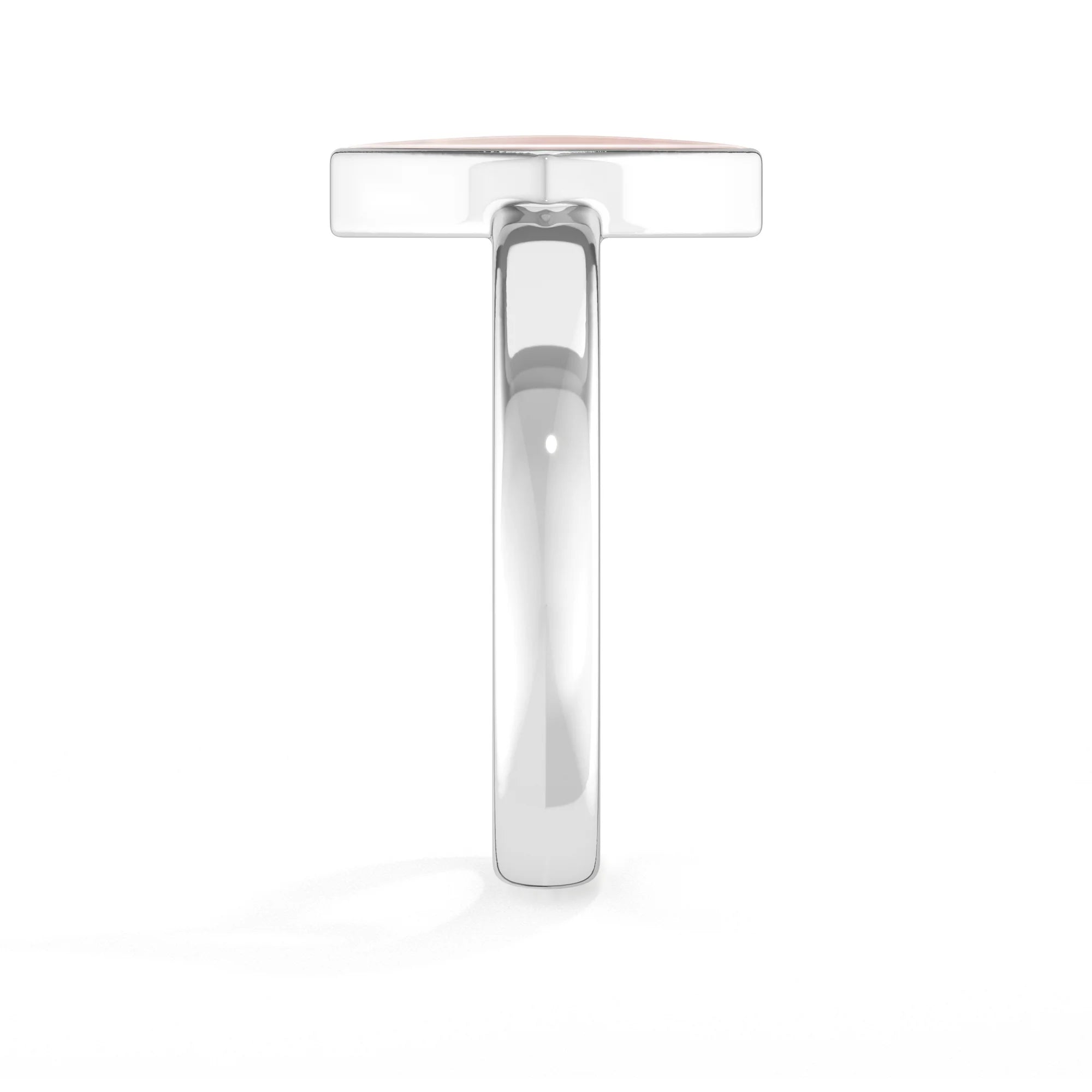 rose-quartz bezel-set ring