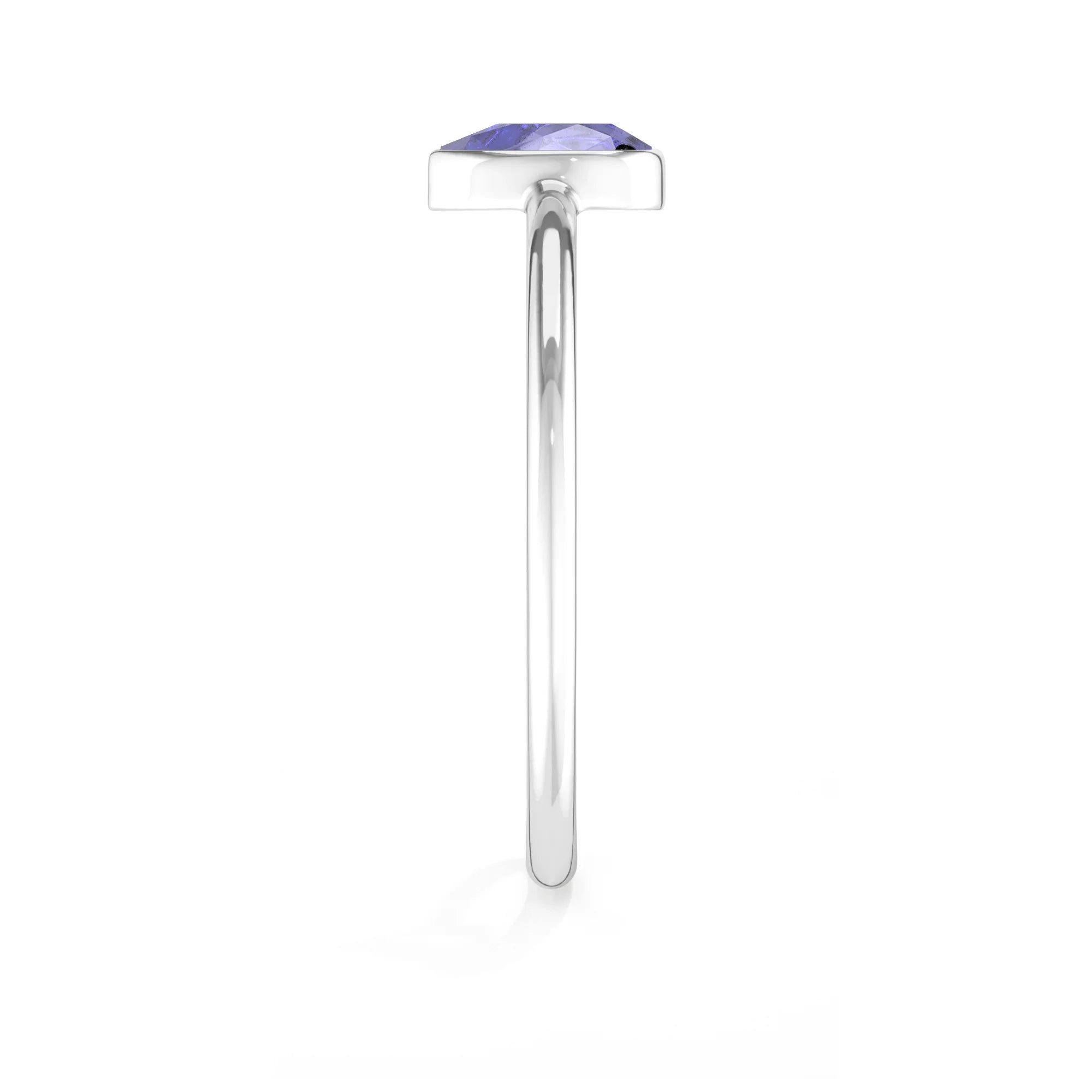 tanzanite stackable bezel-set ring