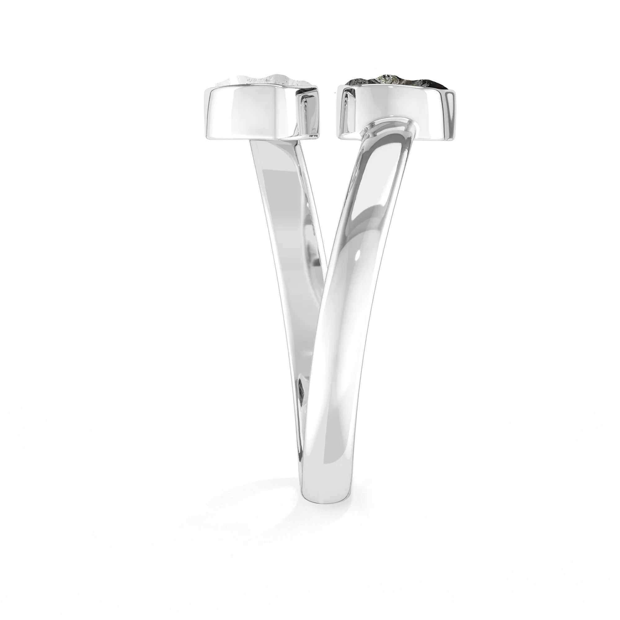 herkimer-meteorite stackable bezel-set ring