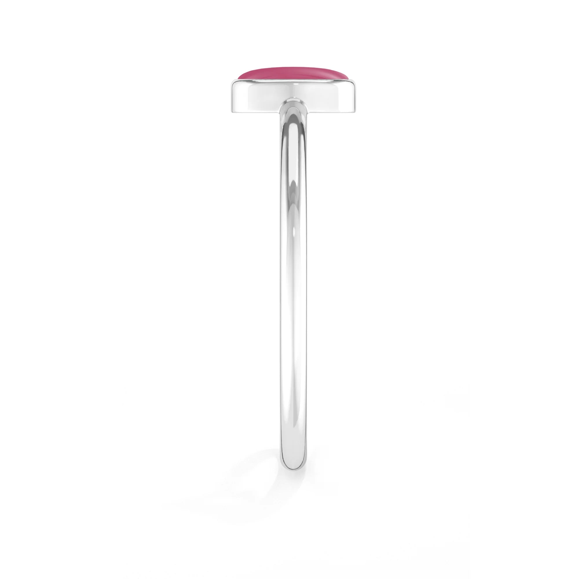 pink tourmaline stackable bezel-set ring