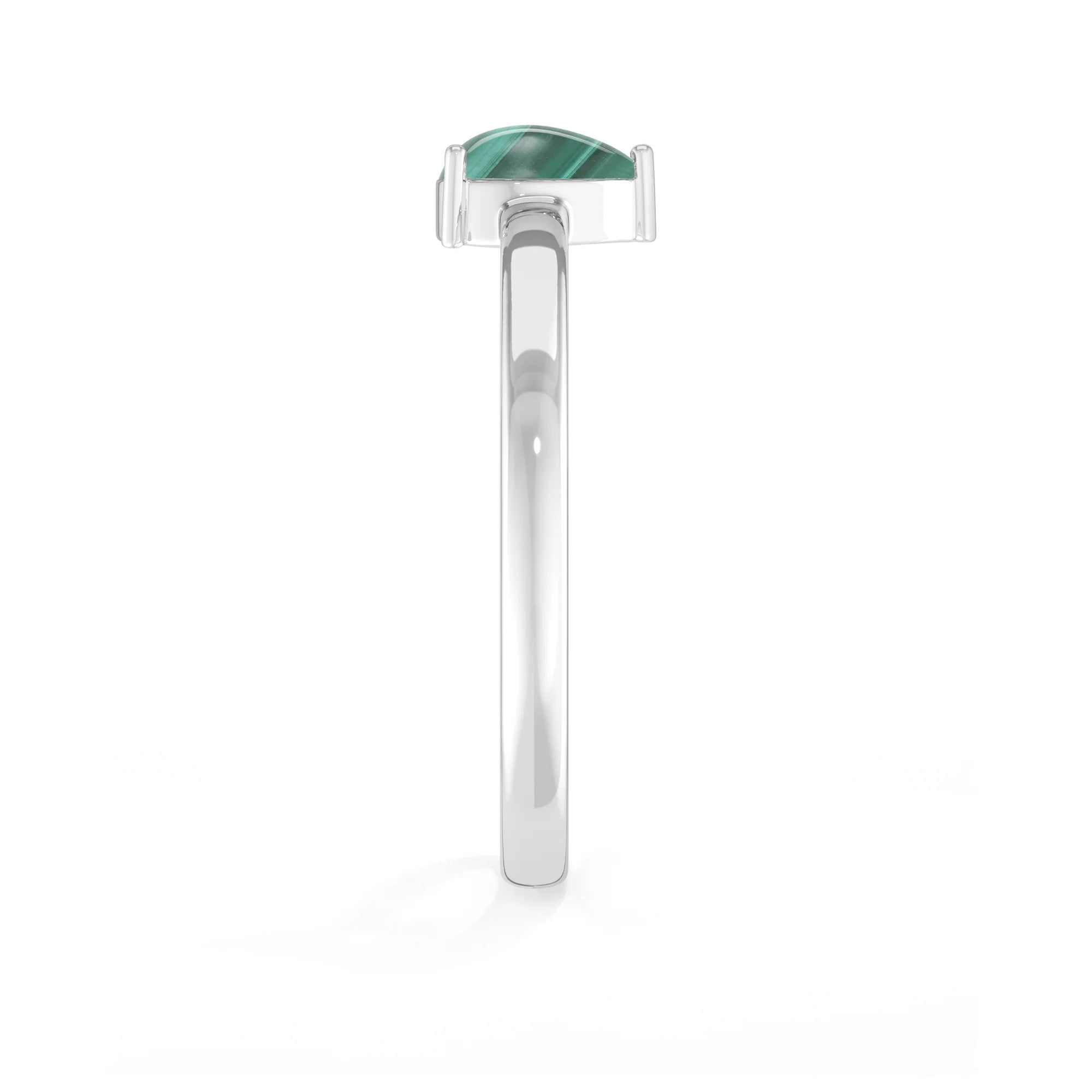 malachite stackable prong-set ring