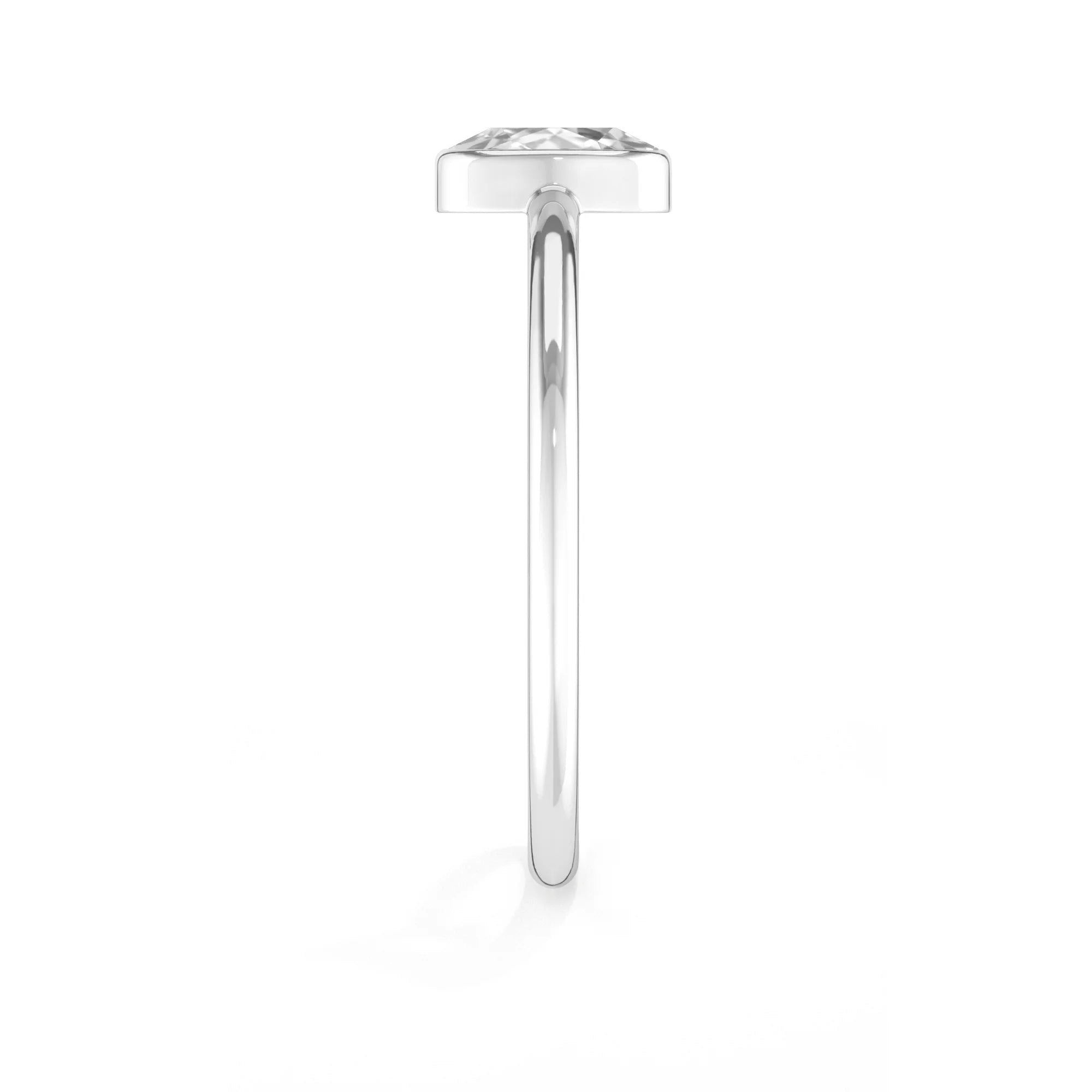 white topaz stackable bezel-set ring