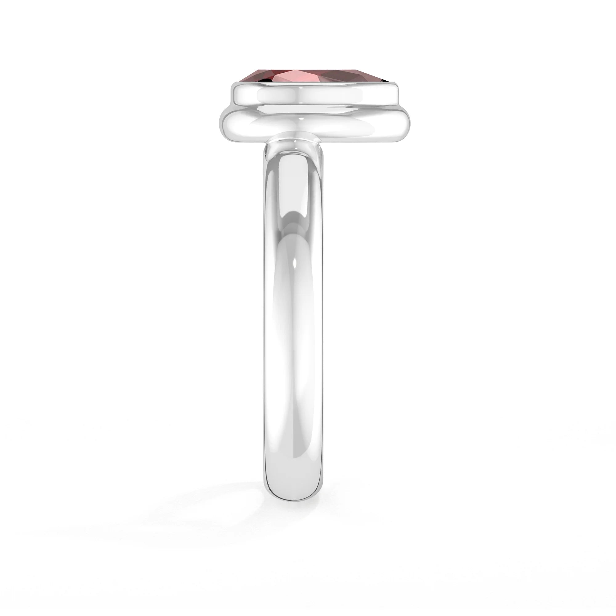 garnet bezel-set ring