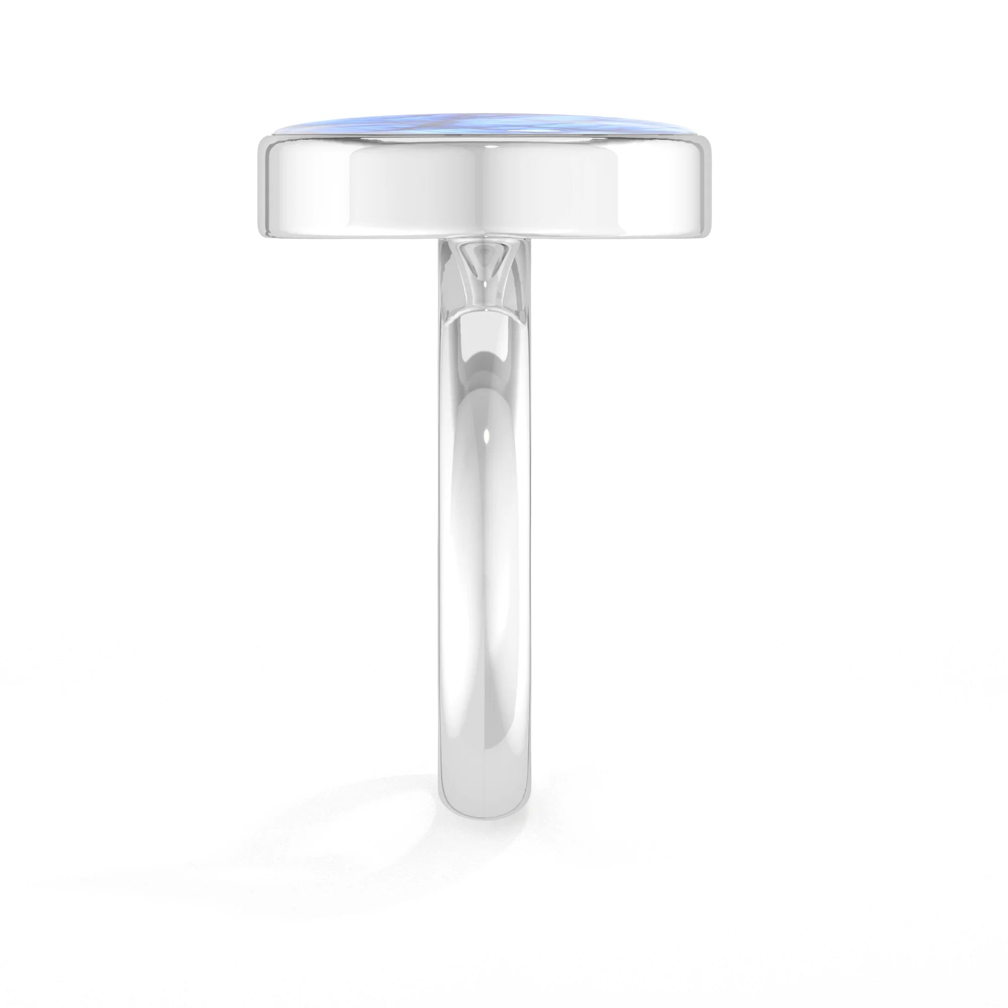 rainbow-moonstone bezel-set ring