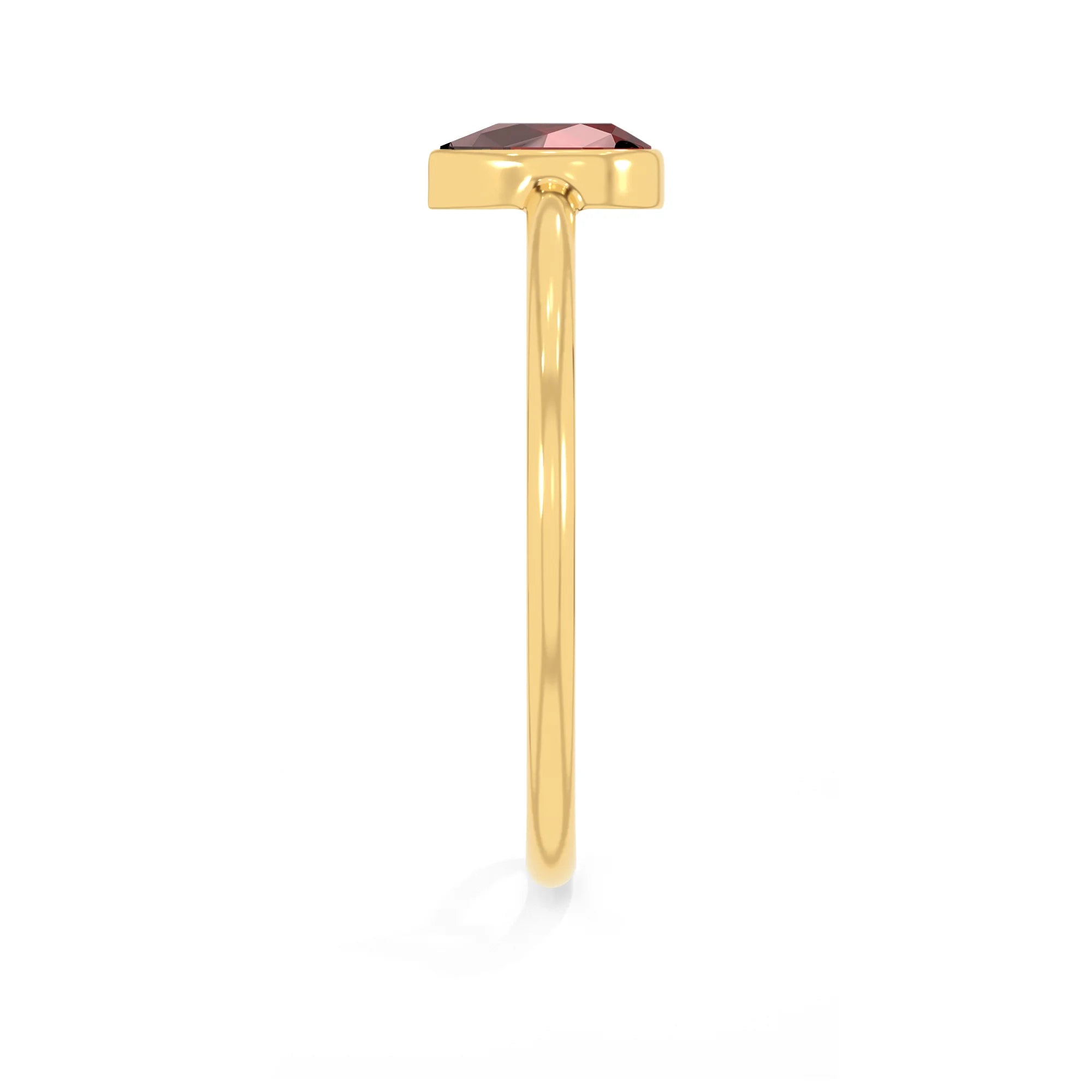 garnet stackable bezel-set ring