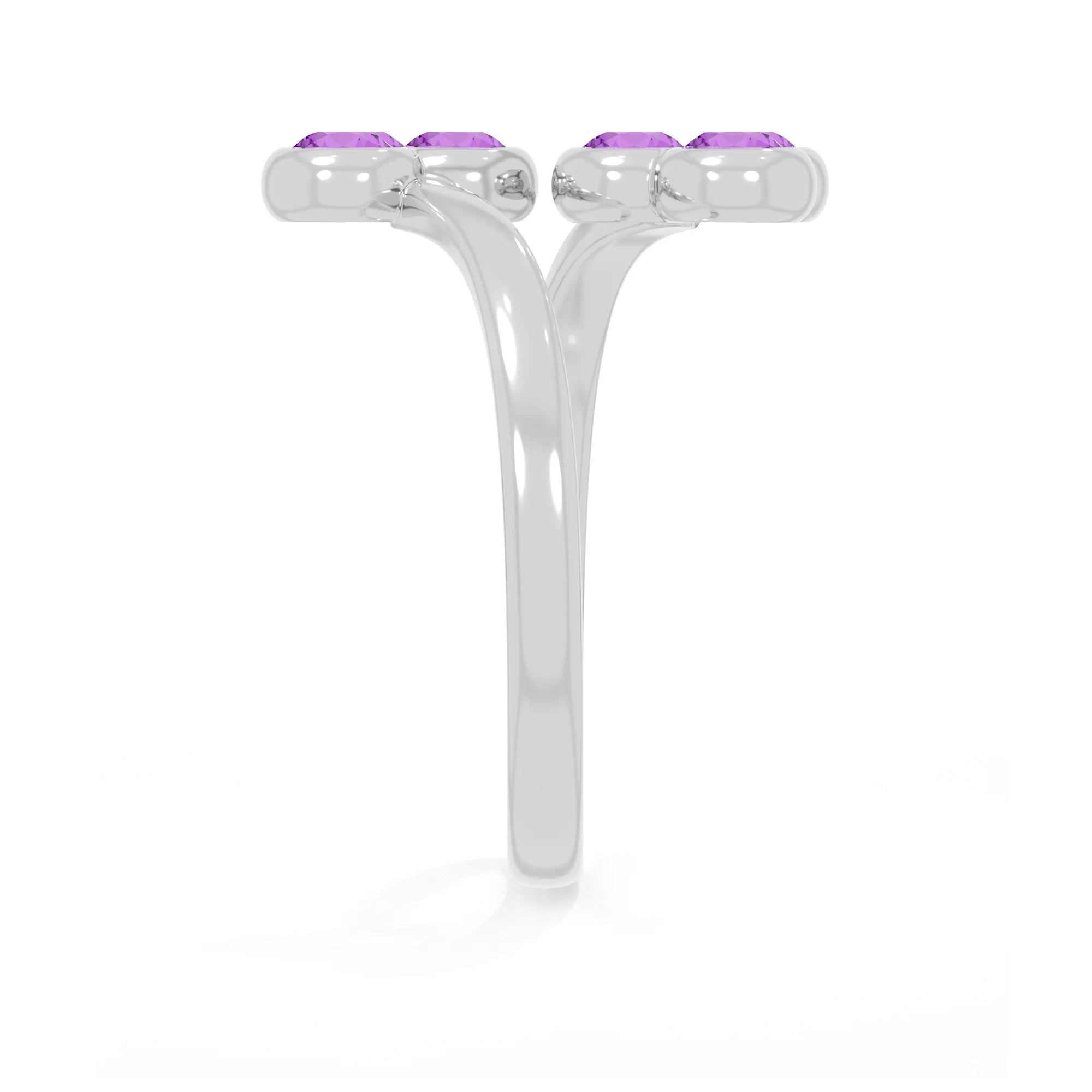amethyst stackable bezel-set ring
