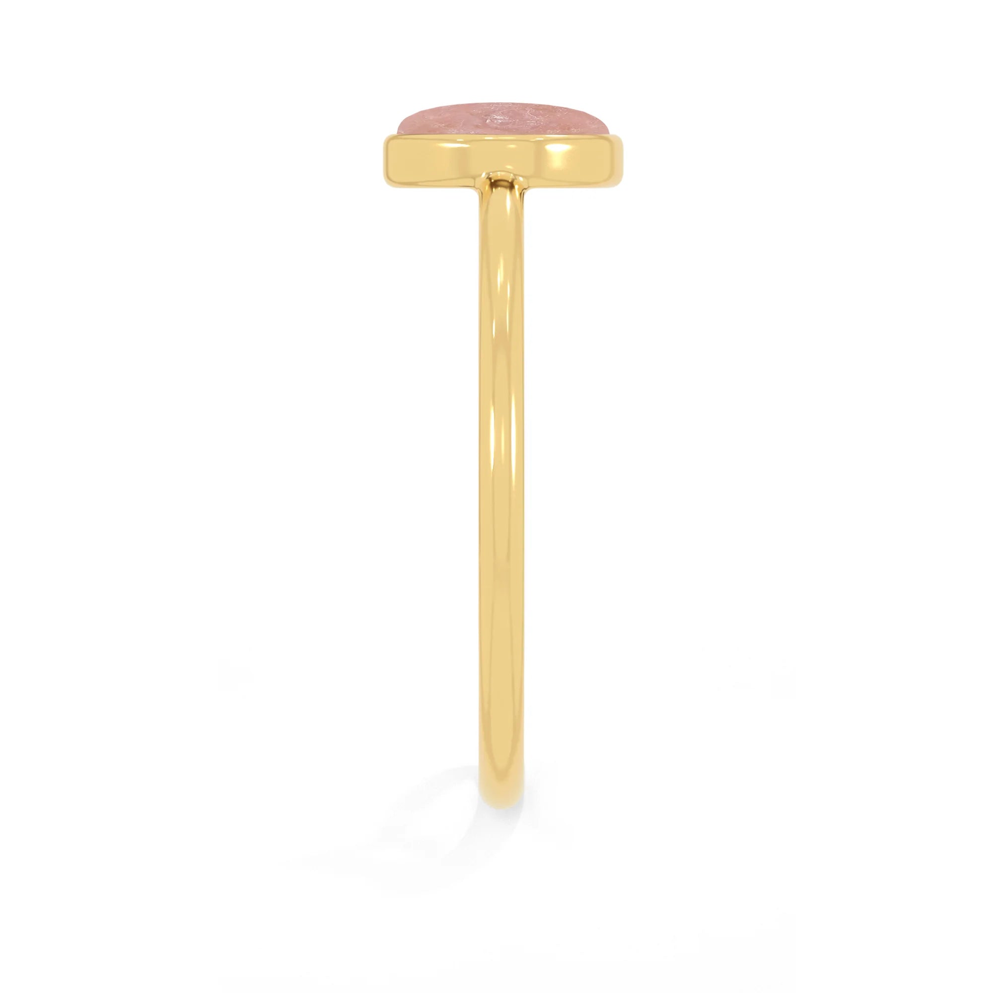 rose quartz stackable bezel-set ring