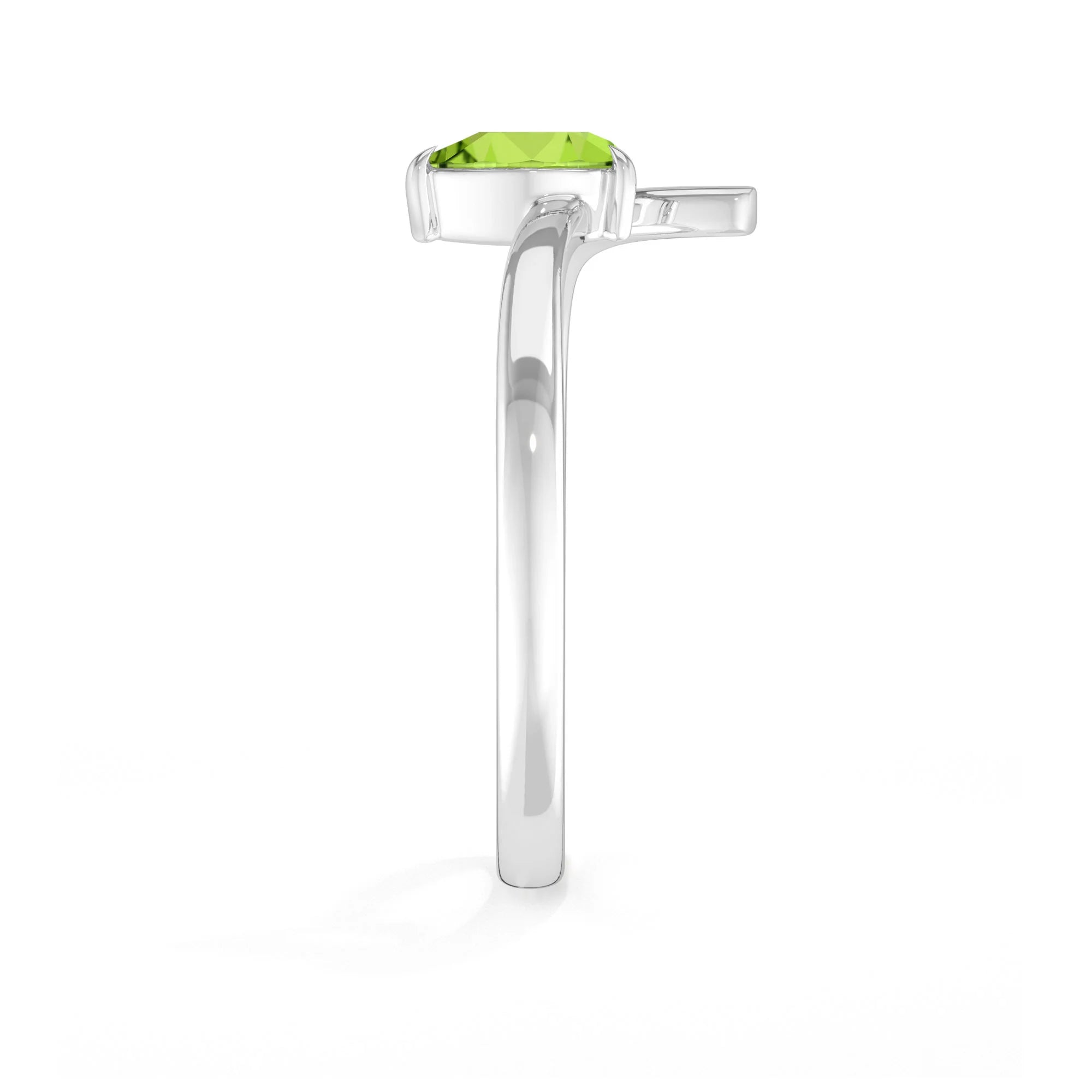 natural peridot ring for women in sterling silver