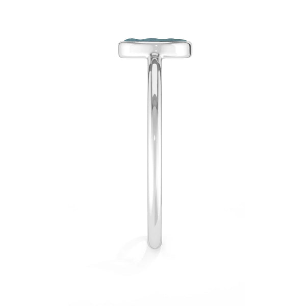 aquamarine stackable bezel-set ring