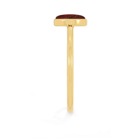 Natural Rough Red Garnet Stackable Rings for Women in 18K Gold Vermeil
