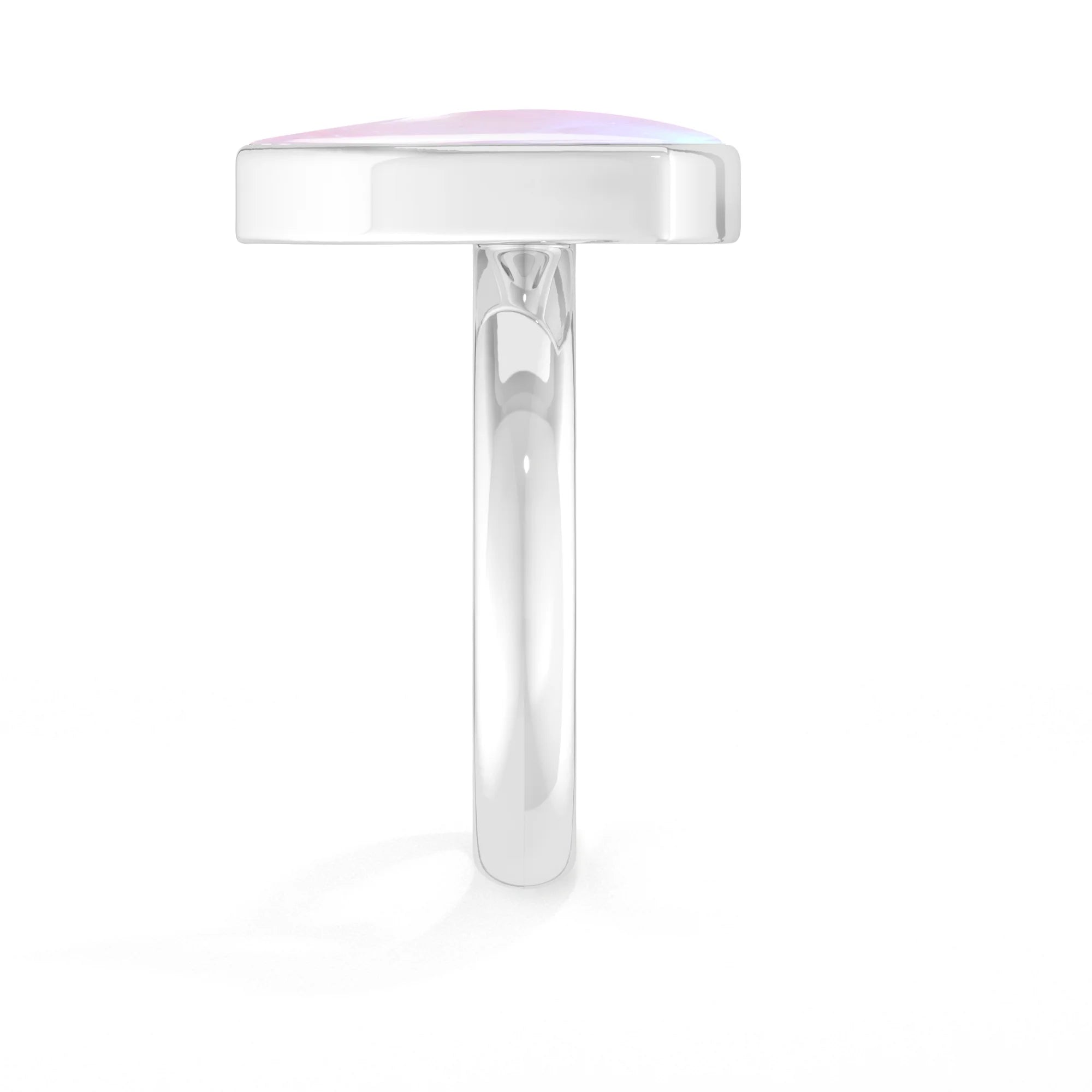 pink-moonstone bezel-set ring