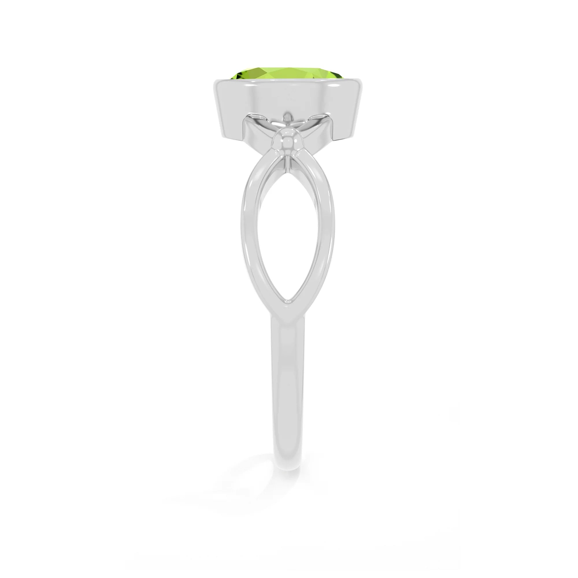 peridot stackable bezel-set ring