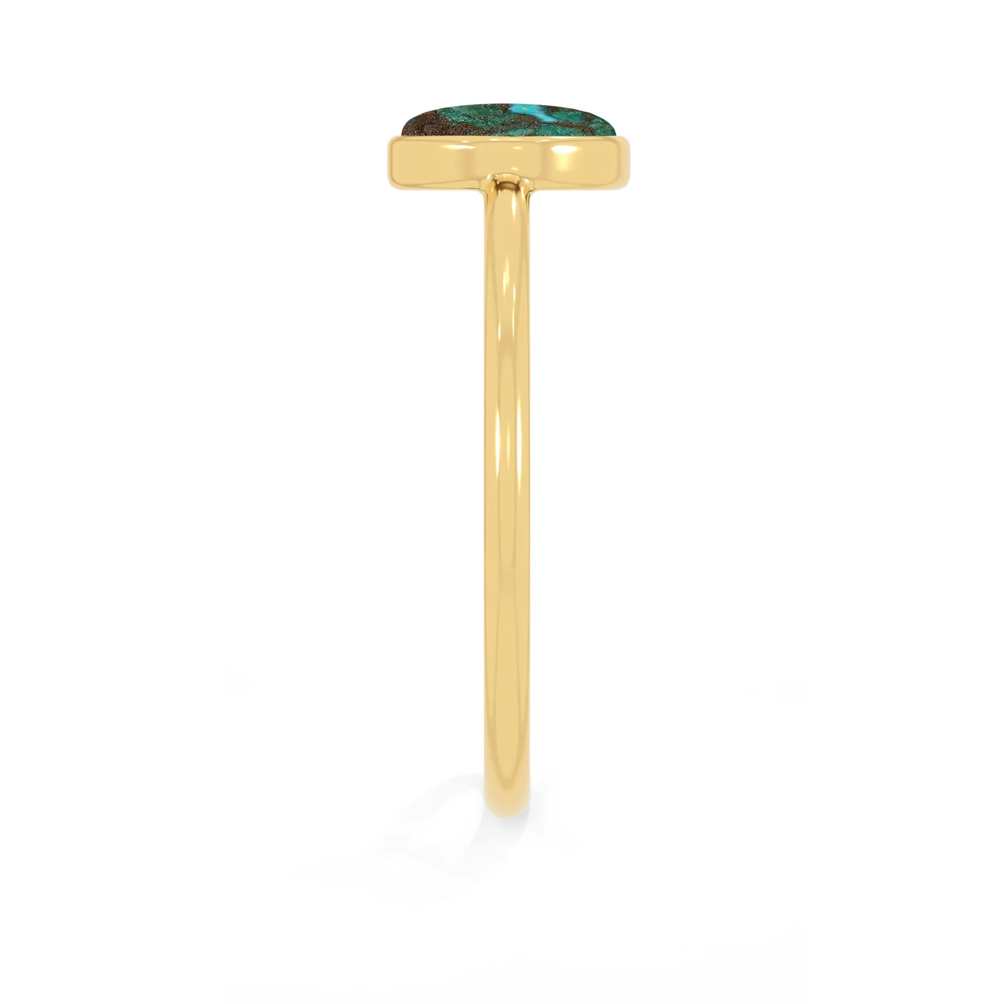 chrysocolla stackable bezel-set ring