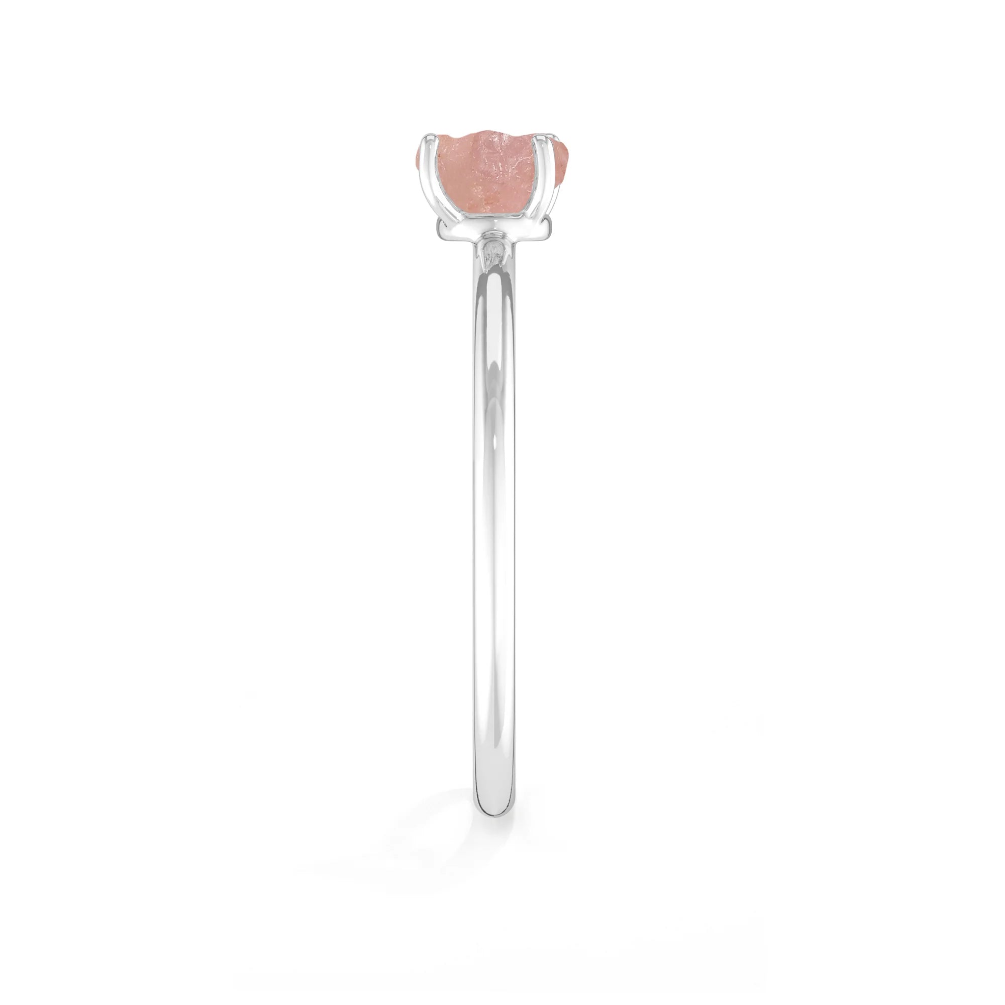 rose quartz stackable prong-set ring