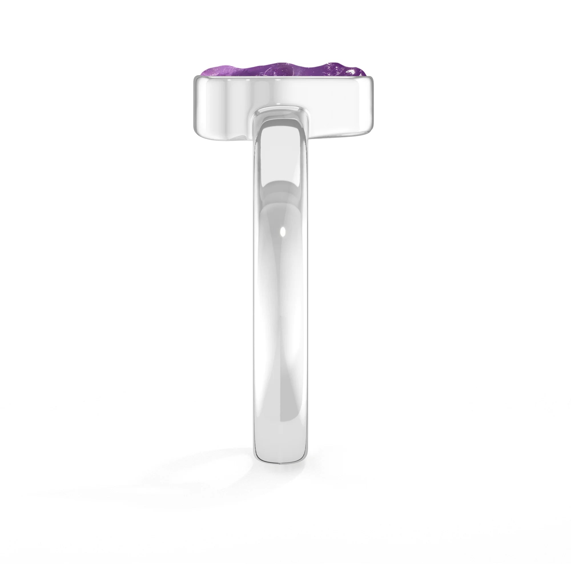 amethyst bezel-set ring