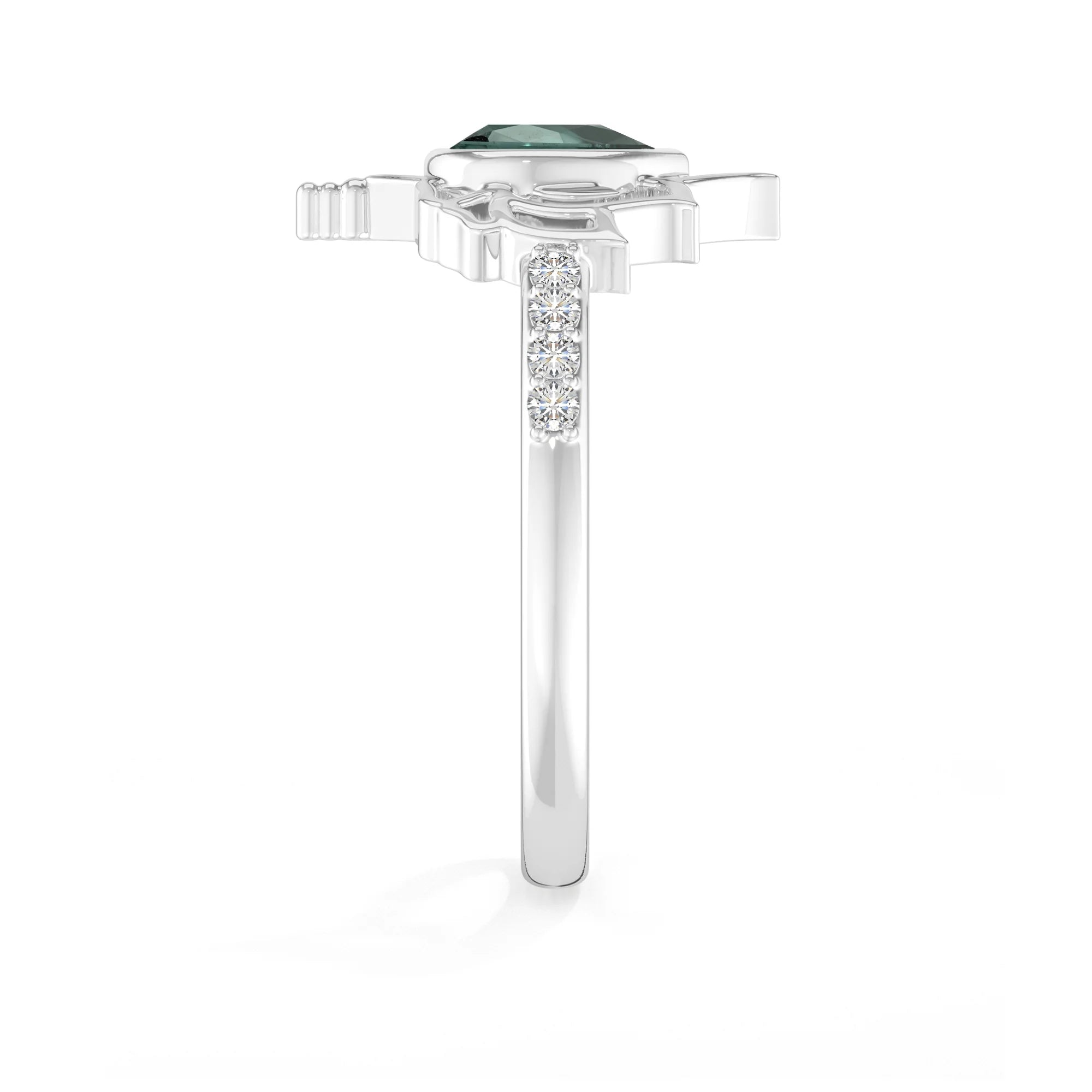 multi tourmaline bezel-set ring